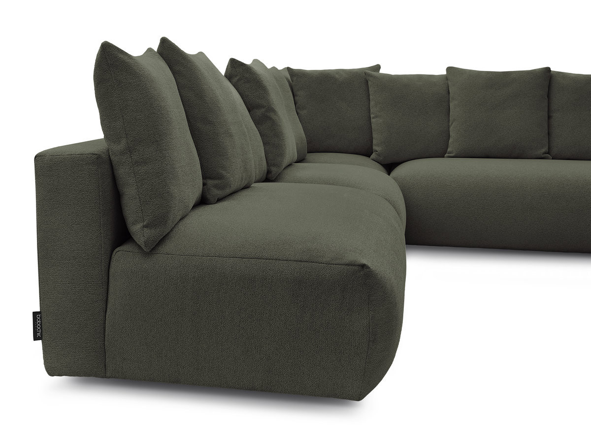 Bobochic Voltaire Ecksofa 322 × 268 cm Melange-Stoff Grün Ecke rechts
