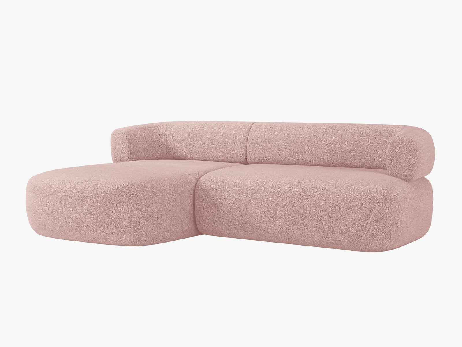 Micadoni 5-Sitzer Ecksofa Jenny Links Boucle Now or Never Puderrosa