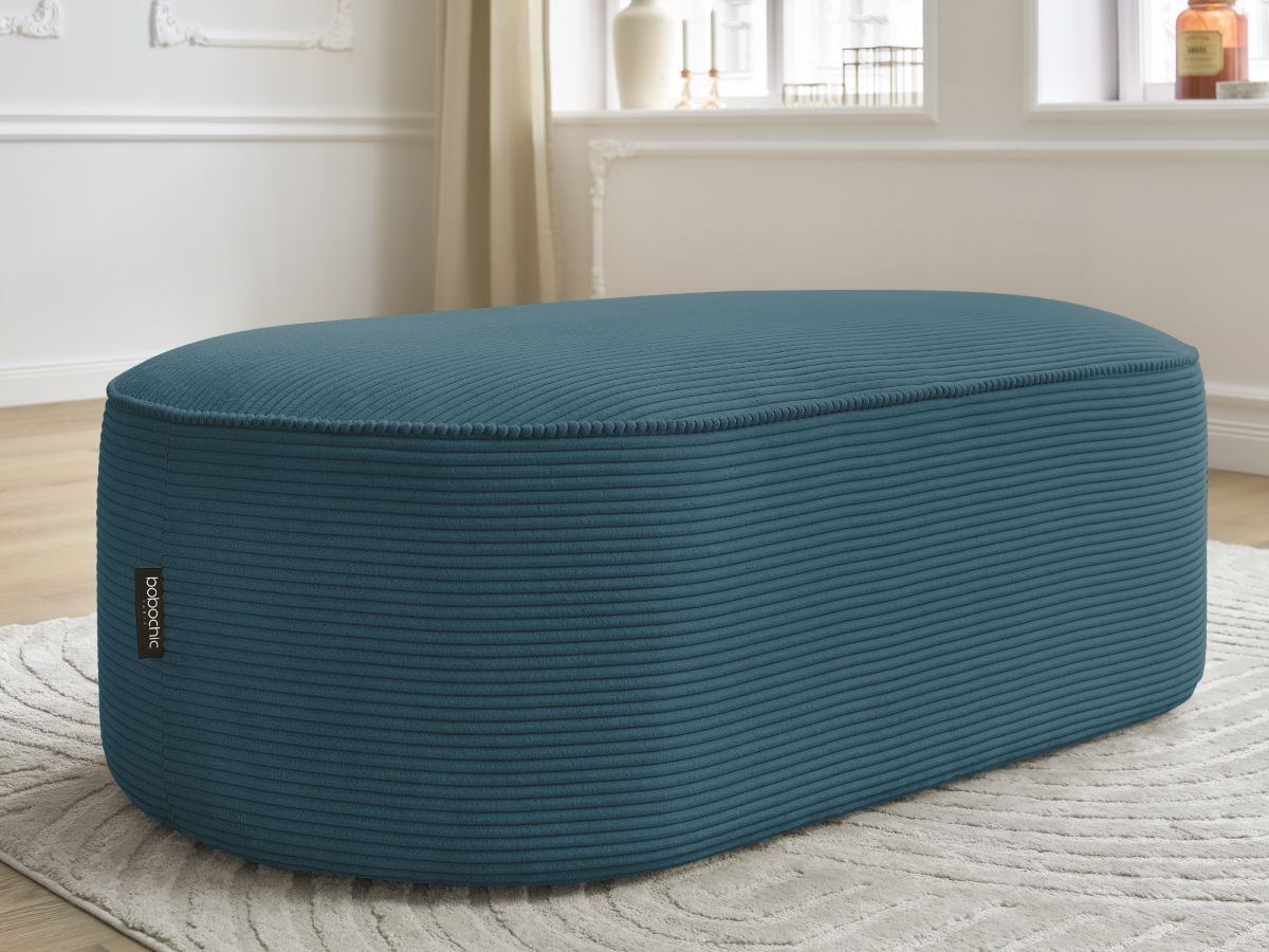 Bobochic Rousseau Pouf Cordsamt Dunkelblau