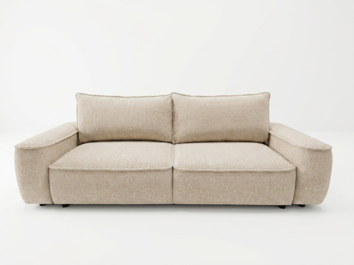 Bobochic Honore Schlafsofa 3-Sitzer mit Bettkasten Chenille Beige