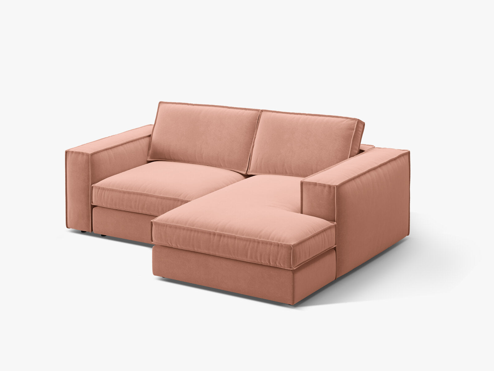 Micadoni modulares Ecksofa Pola 2-Sitzer kleine Version Rechts Samt Salvador Rosa