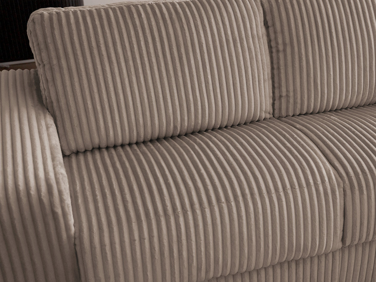 Bobochic Ibiza Schlafsofa 3-Sitzer Cordsamt Taupe, Liegefläche 140 × 196 cm