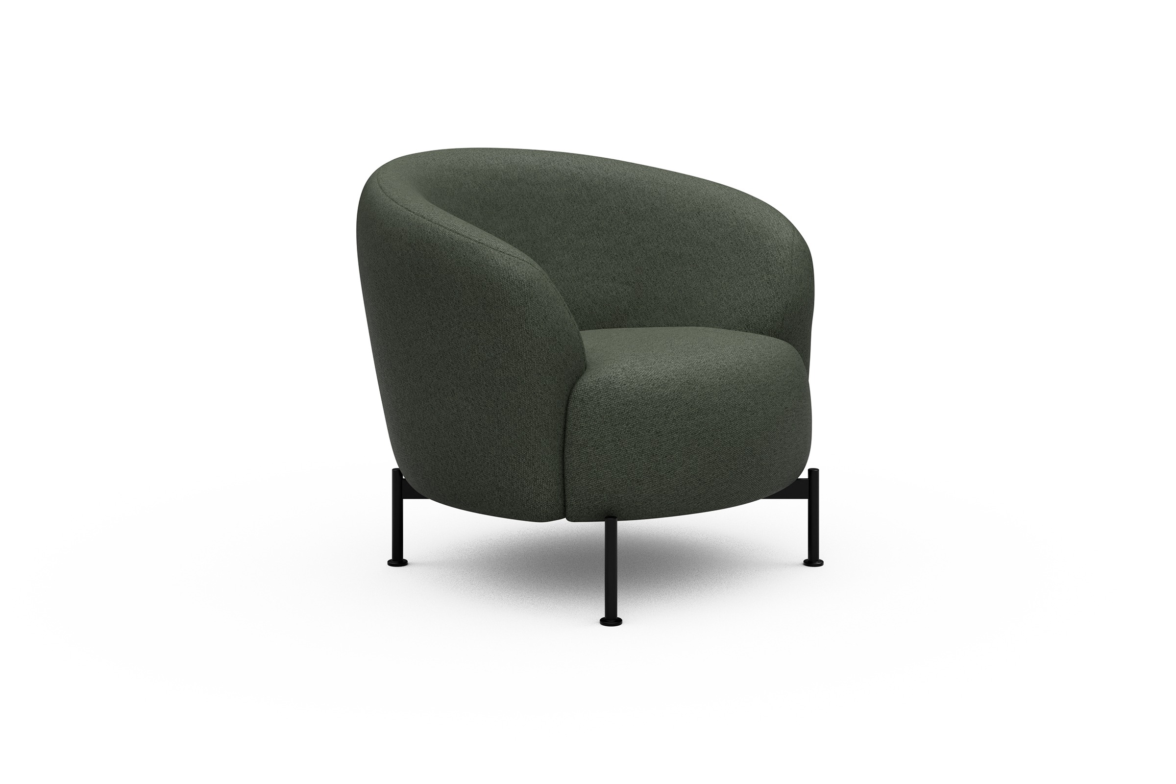 Sessel Ronda X-Metallgestell Schwarz Denari-Forest-Green