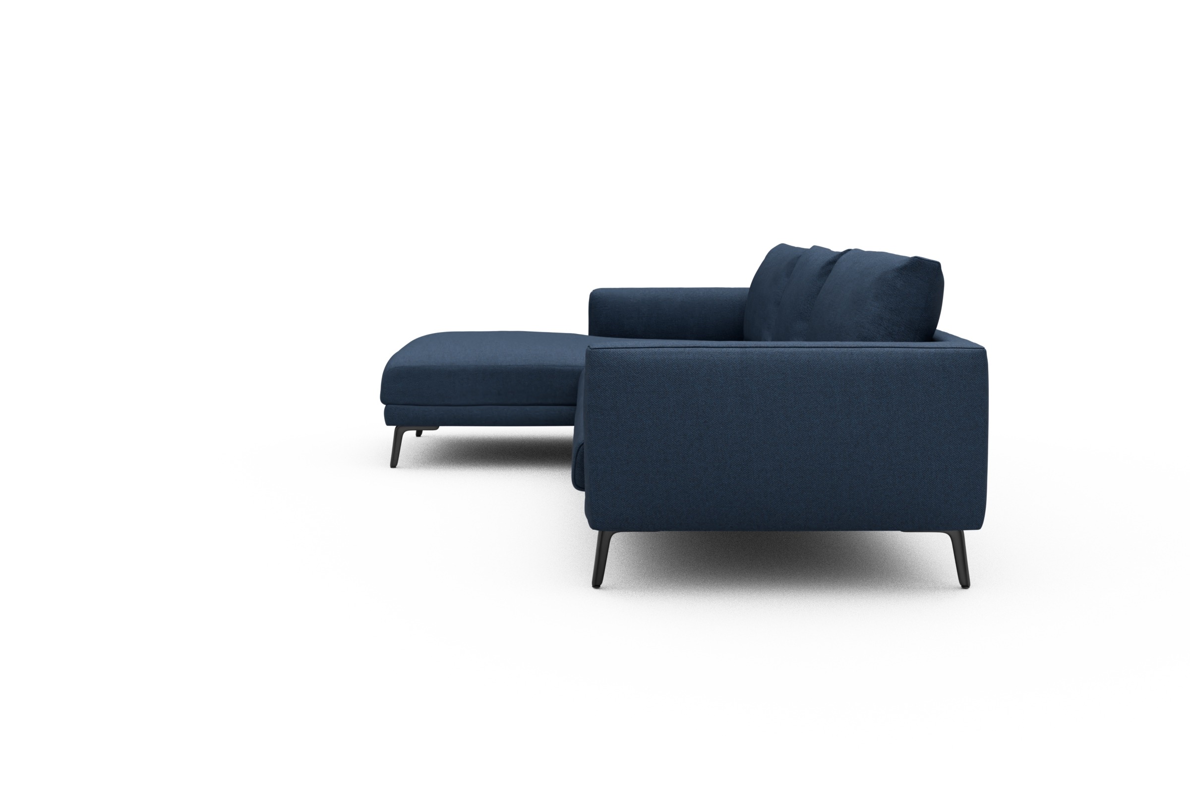 Ecksofa Karl Chaiselongue links mit 2,5-Sitzer Weda-Blue