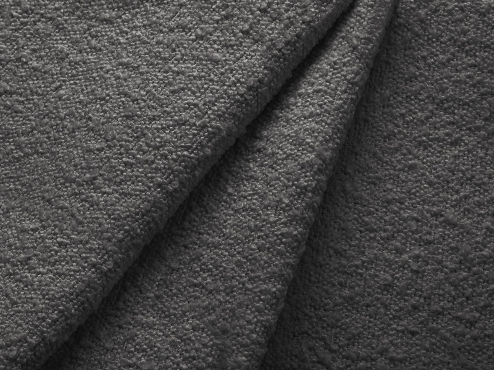 Micadoni Ecksofa Kate 2-Sitzer Rechts Boucle Dunkelgrau
