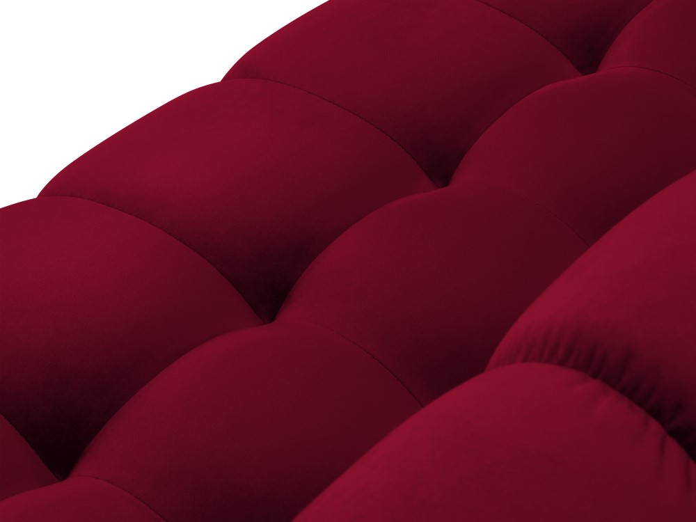 Cosmopolitan Design Symmetrisches Ecksofa Bali 6-Sitzer Samt Bluvel Rot Beine Gold