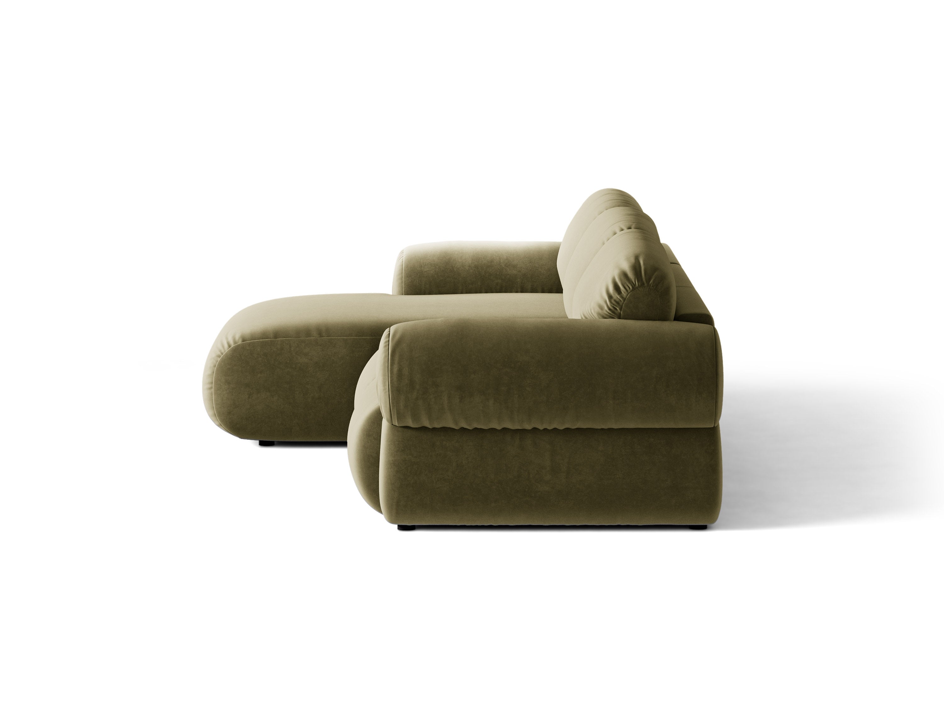 Micadoni Ophelia Ecksofa 6-Sitzer Links Samt Salvador Grün