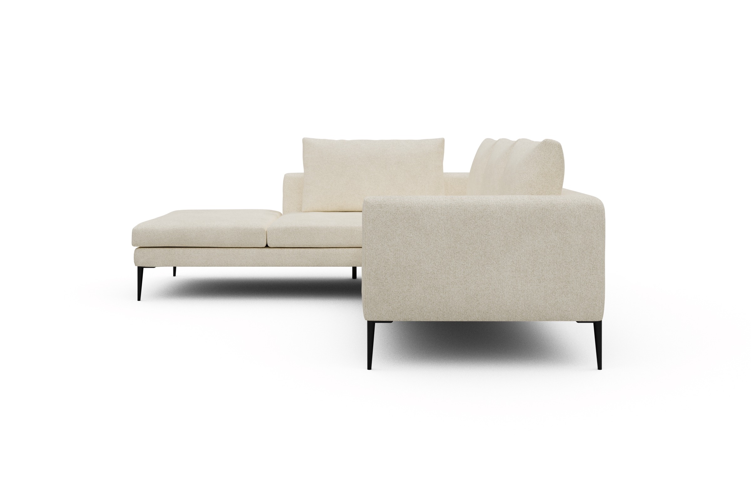 Ecksofa Paul Relax-Ecke links mit 2-Sitzer Boucle-Off-White
