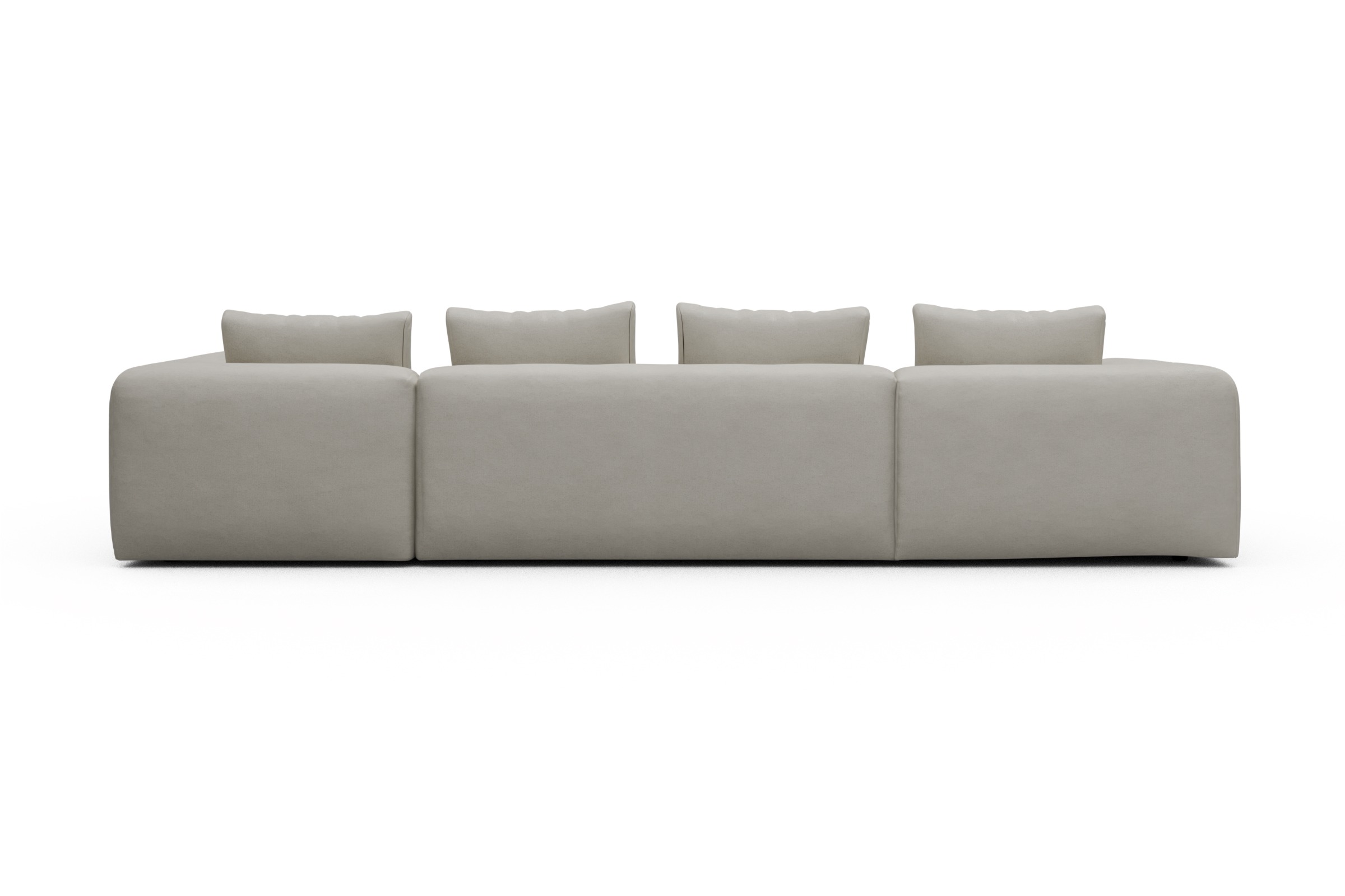Wohnlandschaft Fred Chaiselongue links mit 2-Sitzer und lange Armlehne rechts Denari-Clean-Beige
