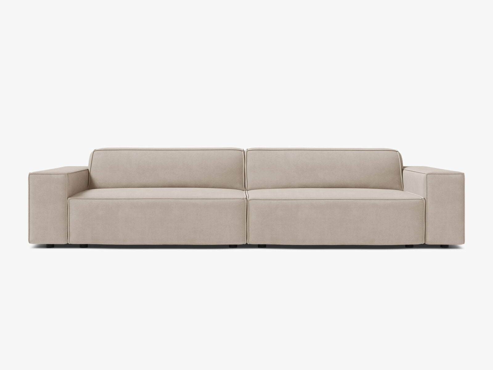Micadoni Sofa Jodie 4-Sitzer Samt Bluvel Dunkelbeige