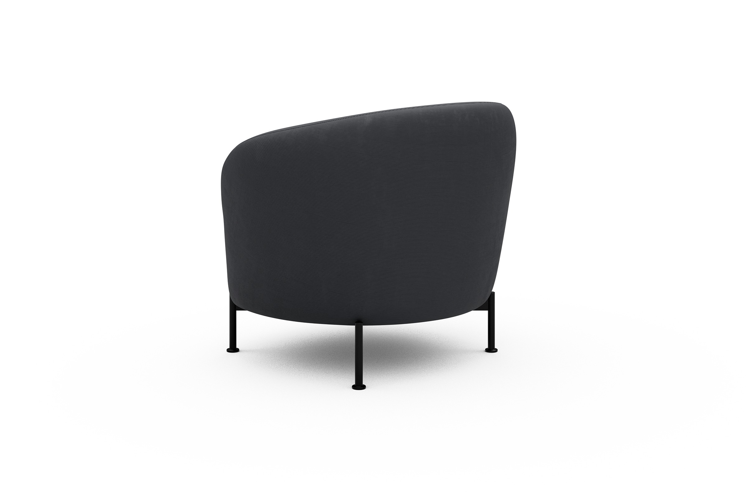Sessel Ronda X-Metallgestell Schwarz Cordufine-Slate-Grey