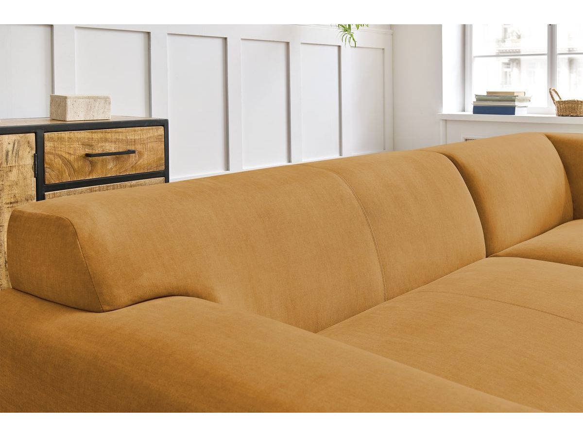 Bobochic Lavena Ecksofa 272 × 220 cm Samt Gelb Ecke rechts