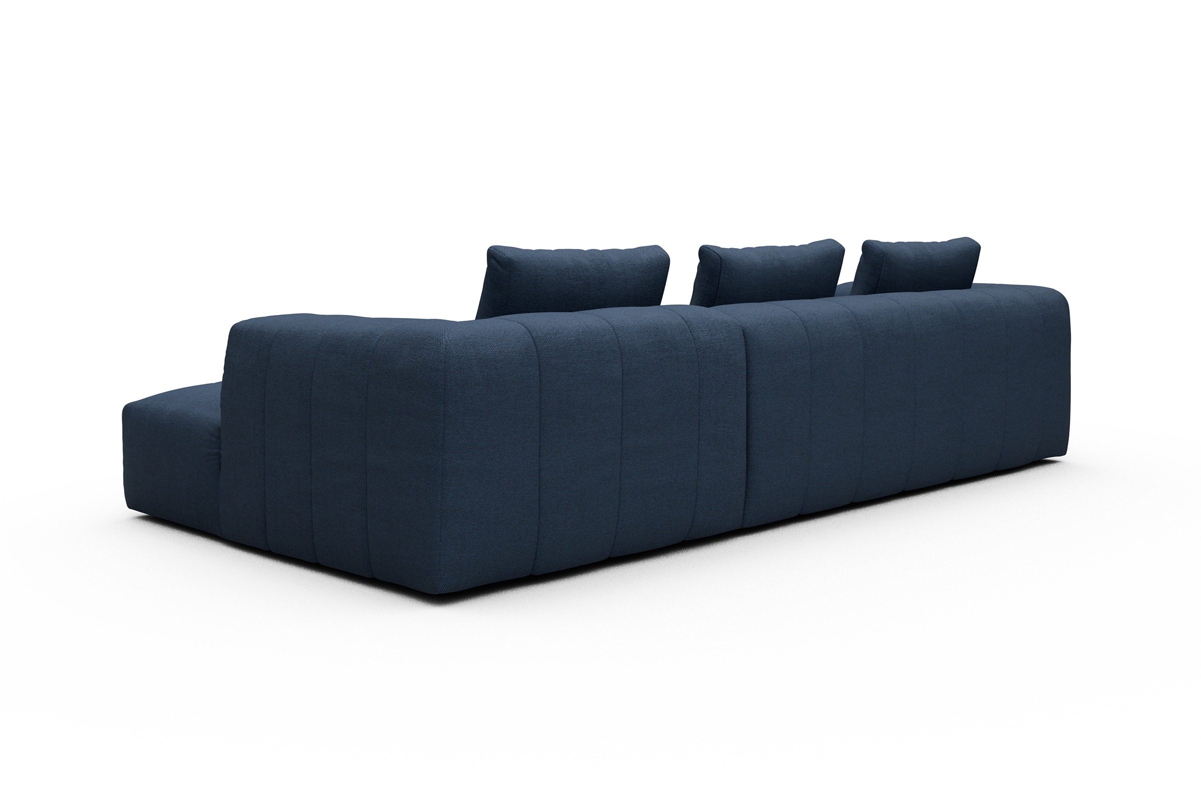 Ecksofa Hugo 2,5-Sitzer Armlehne links mit Chaiselongue Weda-Blue