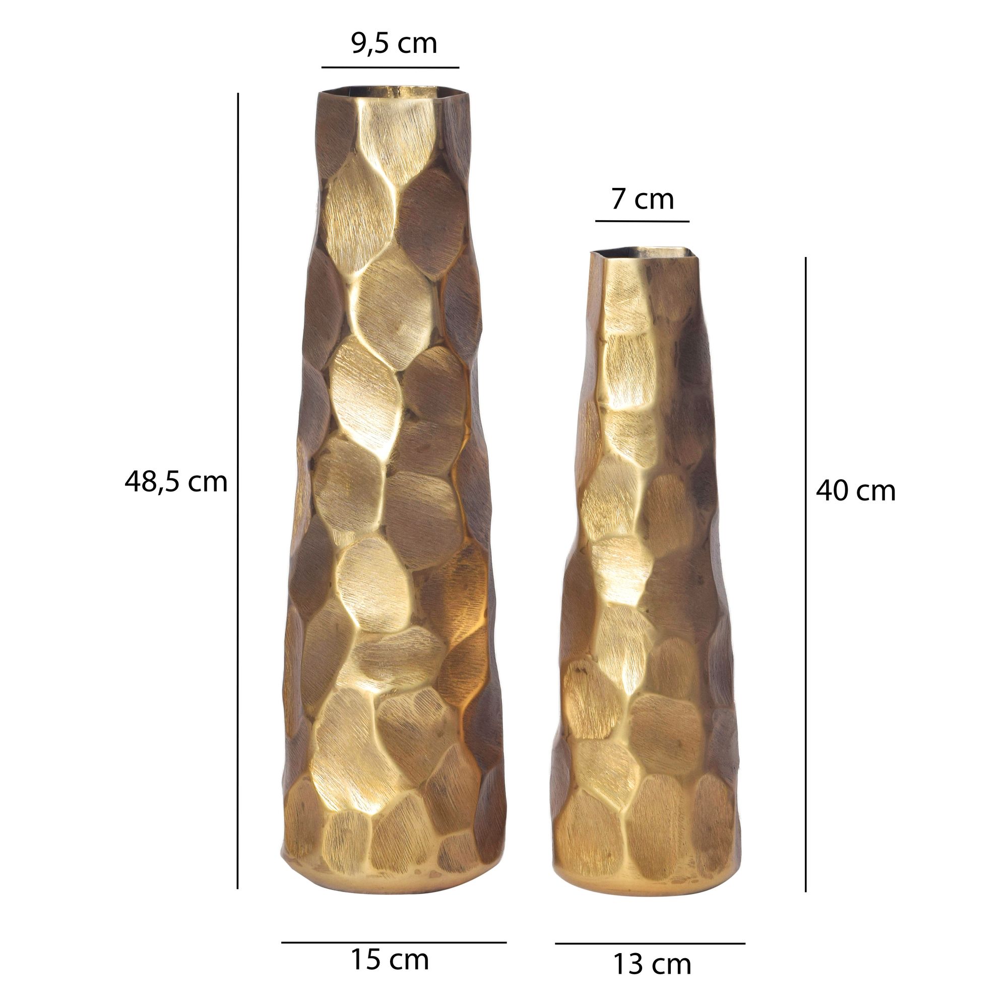 Tischvase Vikeland Aluminium Gold Ø 15 × H 49 cm