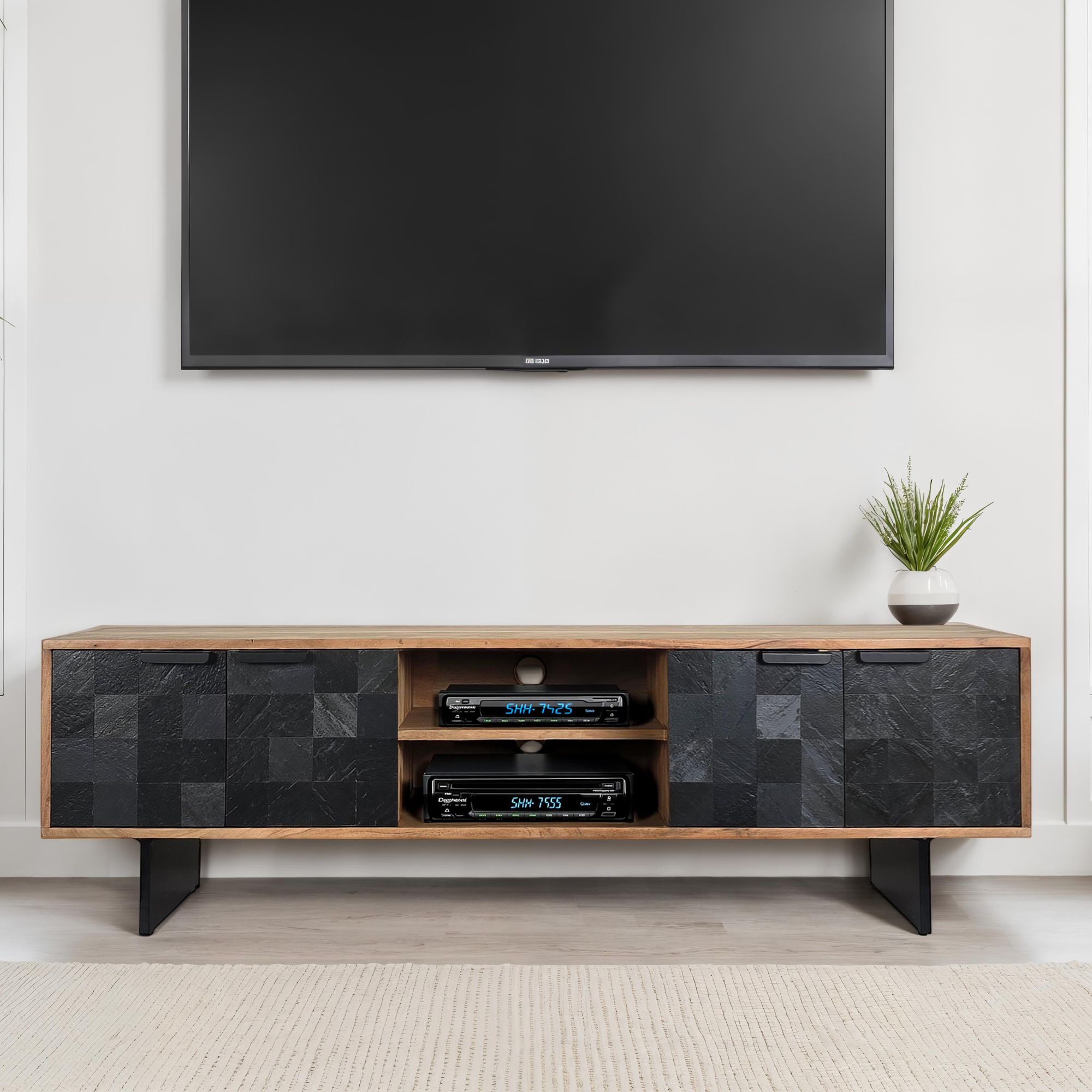 Lowboard Hallingby Akazie Massivholz 150 × 35 × 45 cm