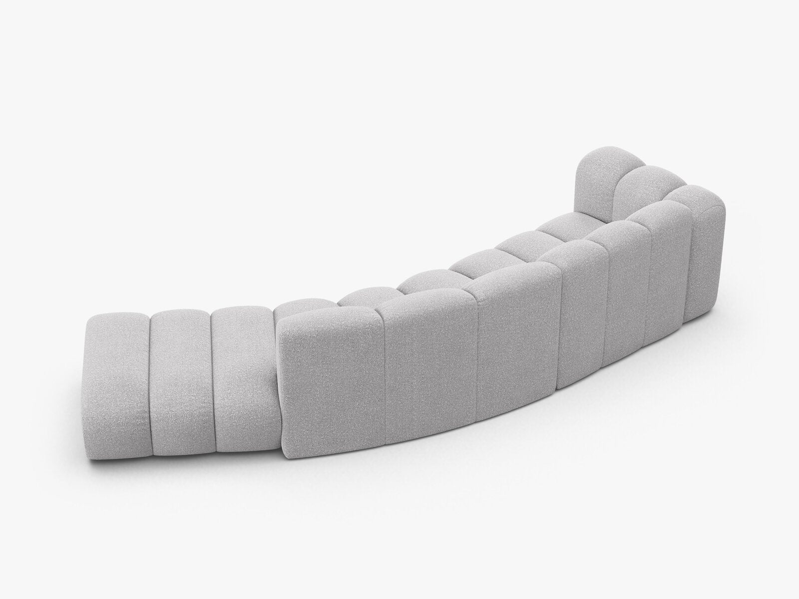 Micadoni Modulares Sofa Lupine 5-Sitzer Rechts Boucle Baloo Hellgrau