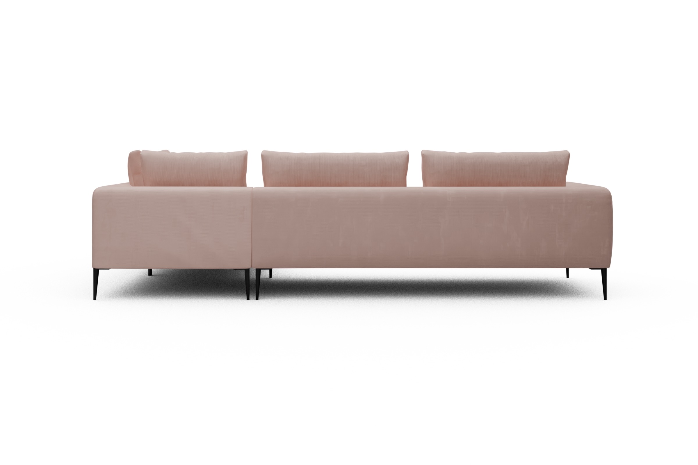 Ecksofa Paul Relax-Ecke links mit 3-Sitzer Cordufine-Blush