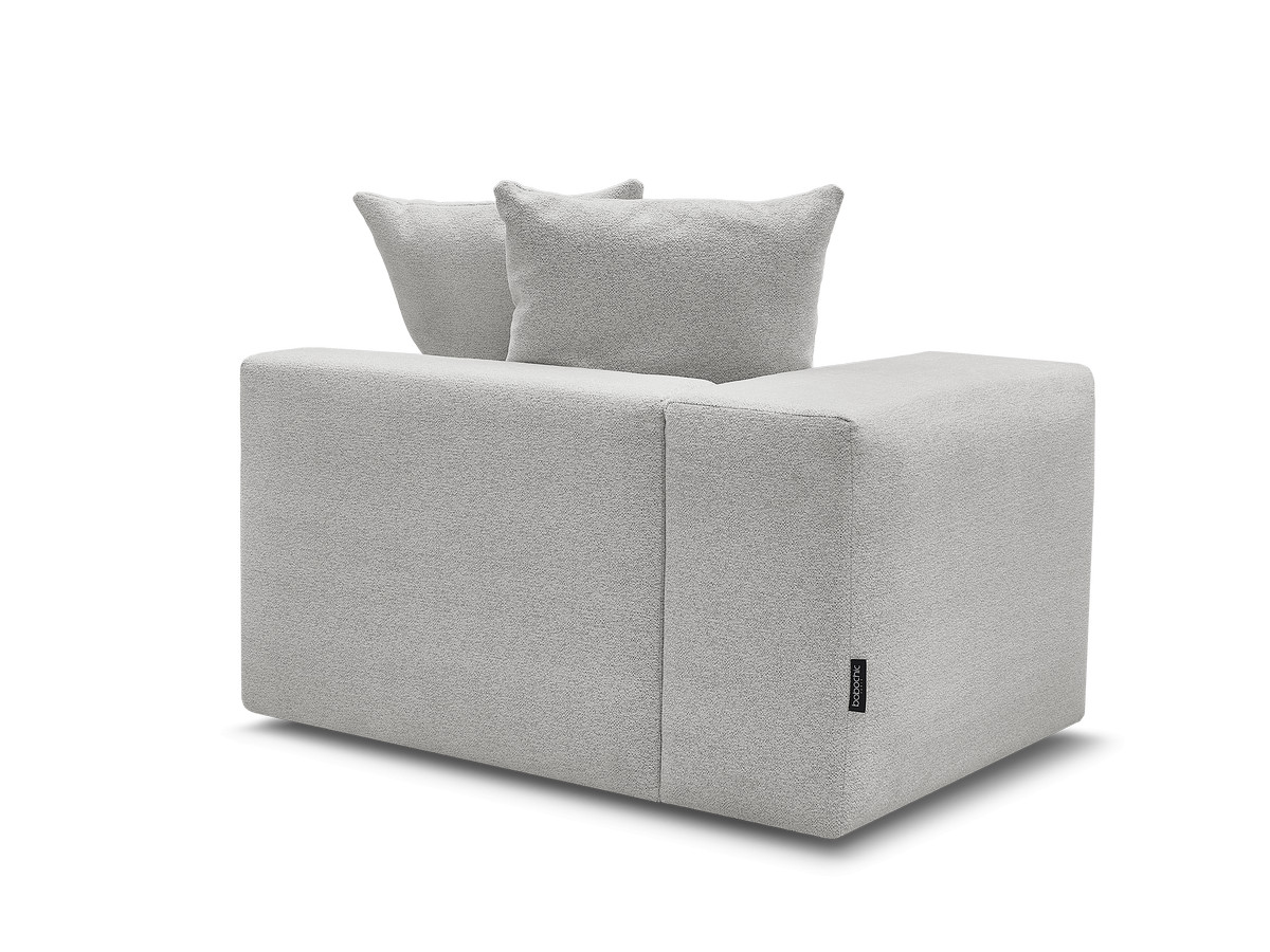 Bobochic Voltaire Sofamodul 1-Sitzer 130 × 100 cm Melange-Stoff Hellgrau Ecke links