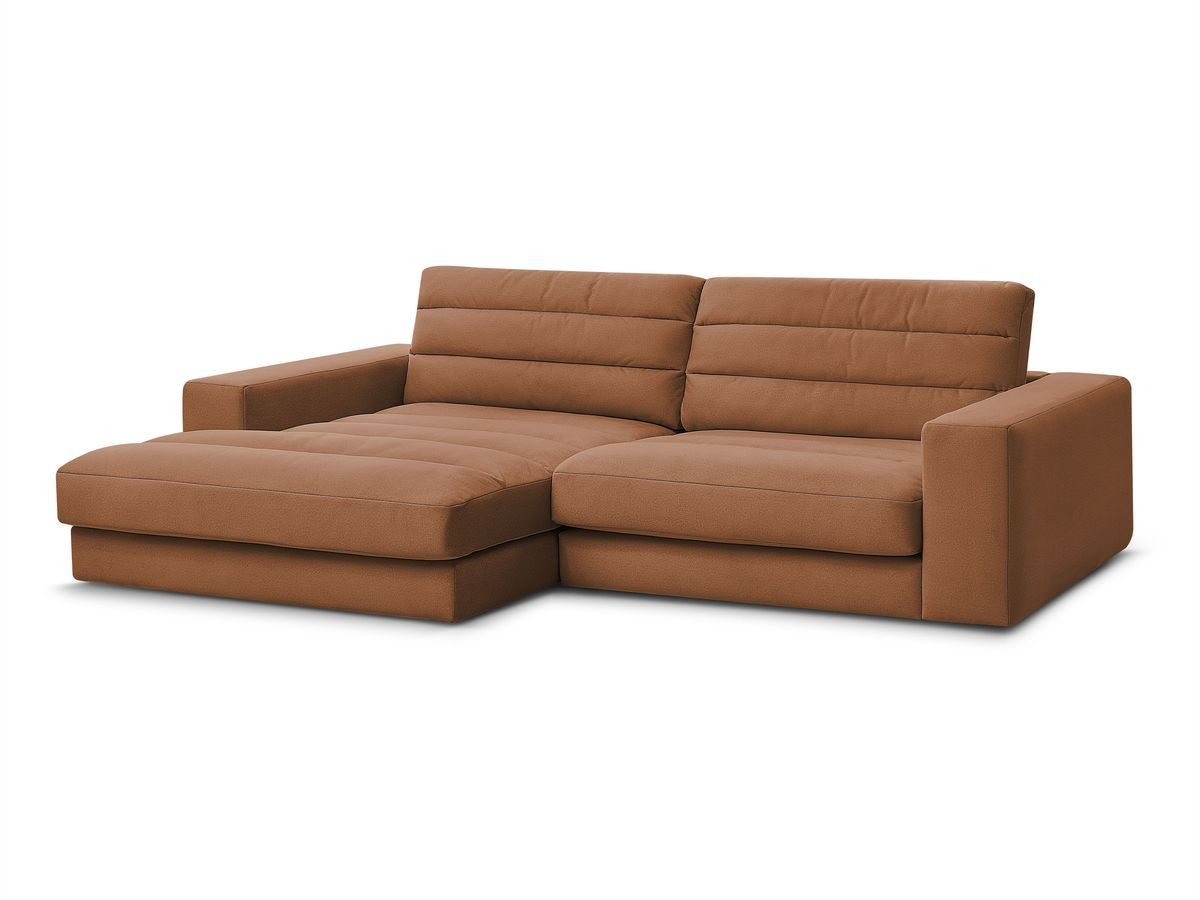 Bobochic Sierra Ecksofa Samt Orange Ecke links