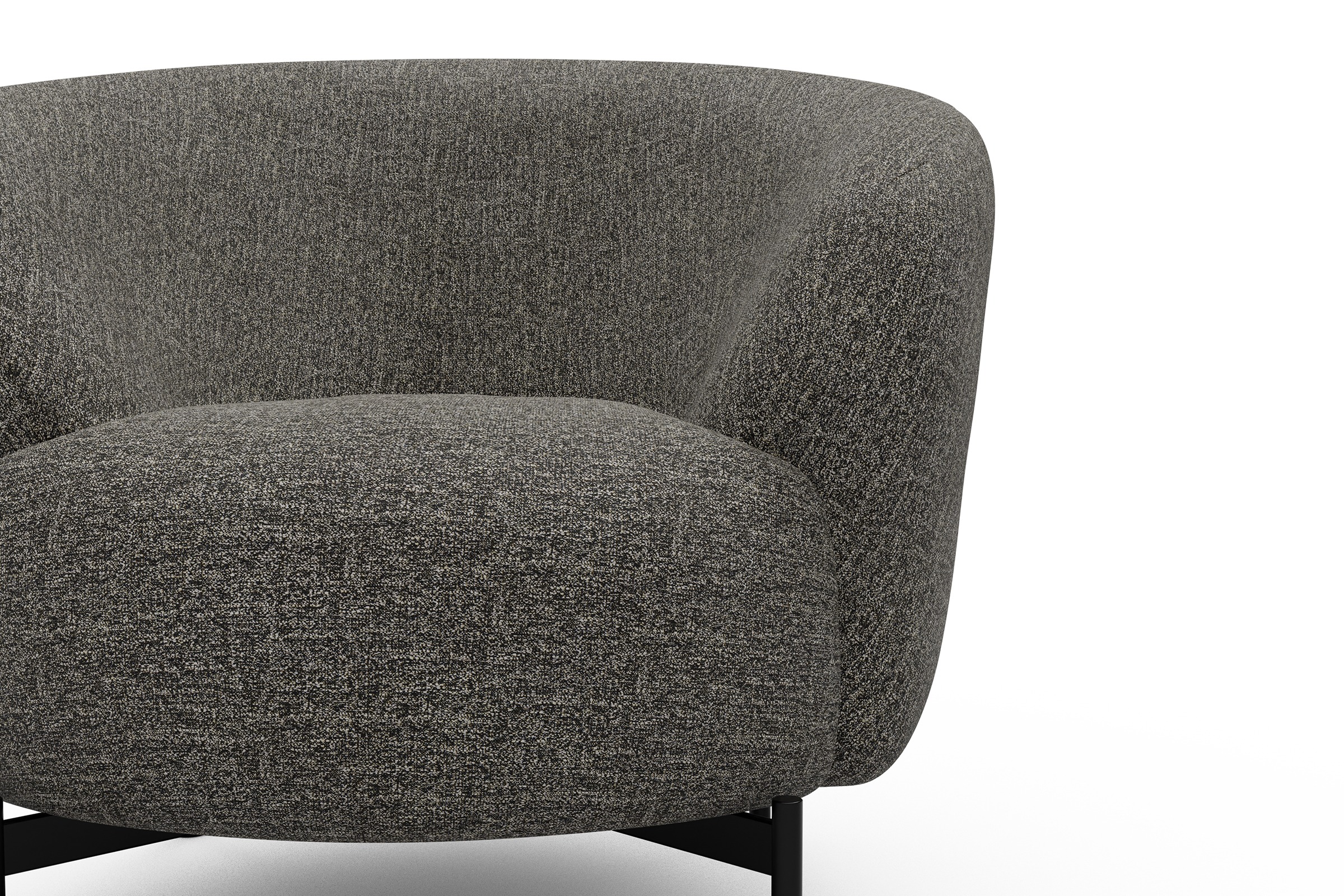 Sessel Ronda X-Metallgestell Schwarz Carreno-Sepie-Brown