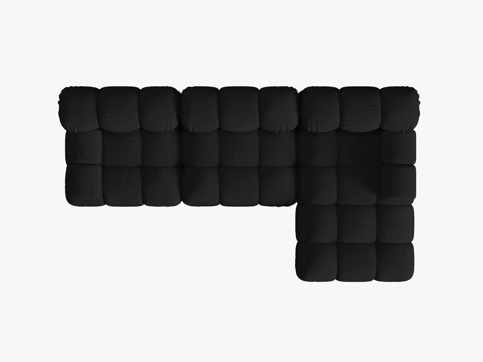 Micadoni Modulares Ecksofa Bellis 4-Sitzer Rechts 3D-Stoff Sonic Schwarz