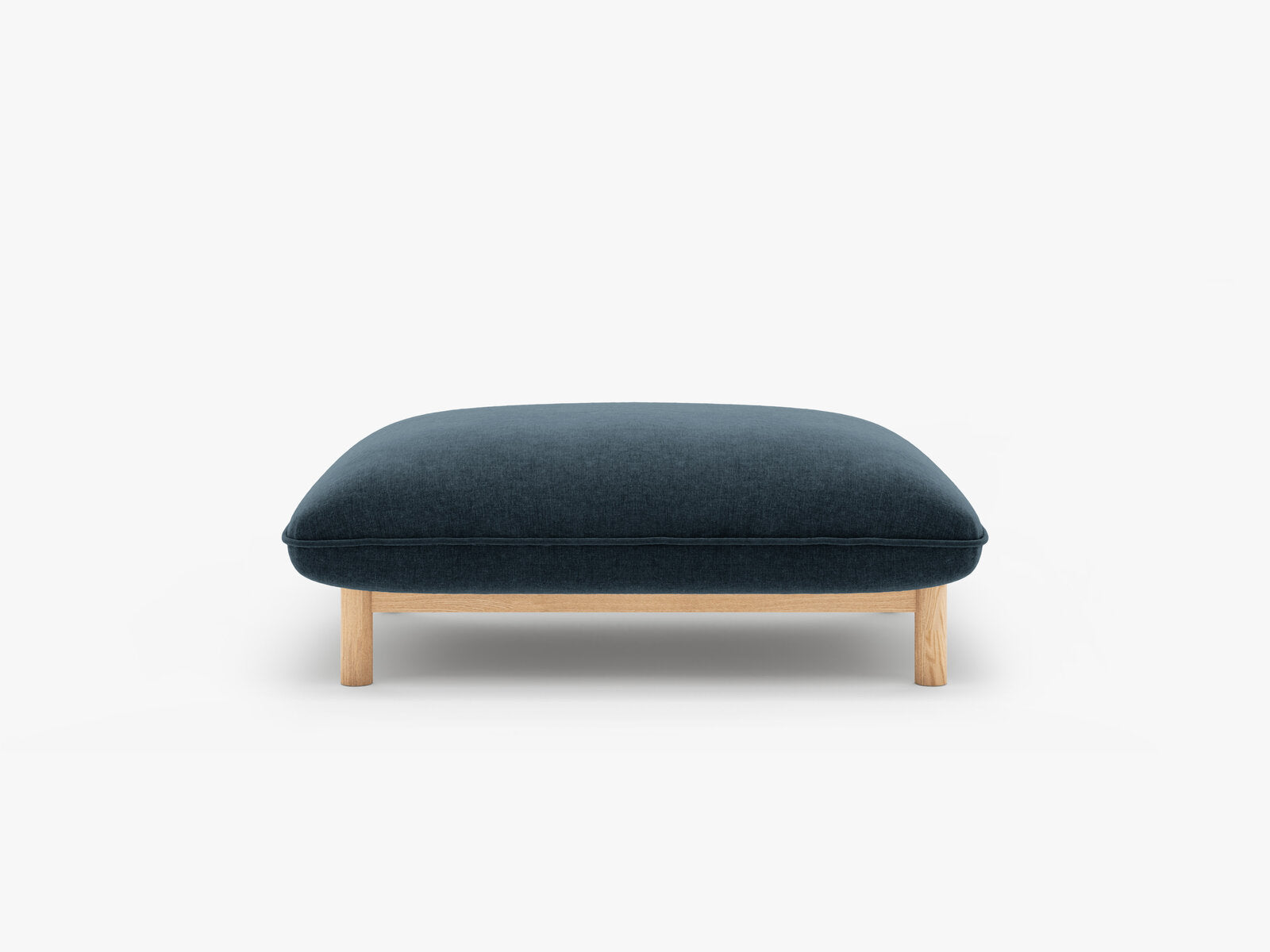Micadoni Ada Pouf Strukturierter Stoff Wind Marineblau