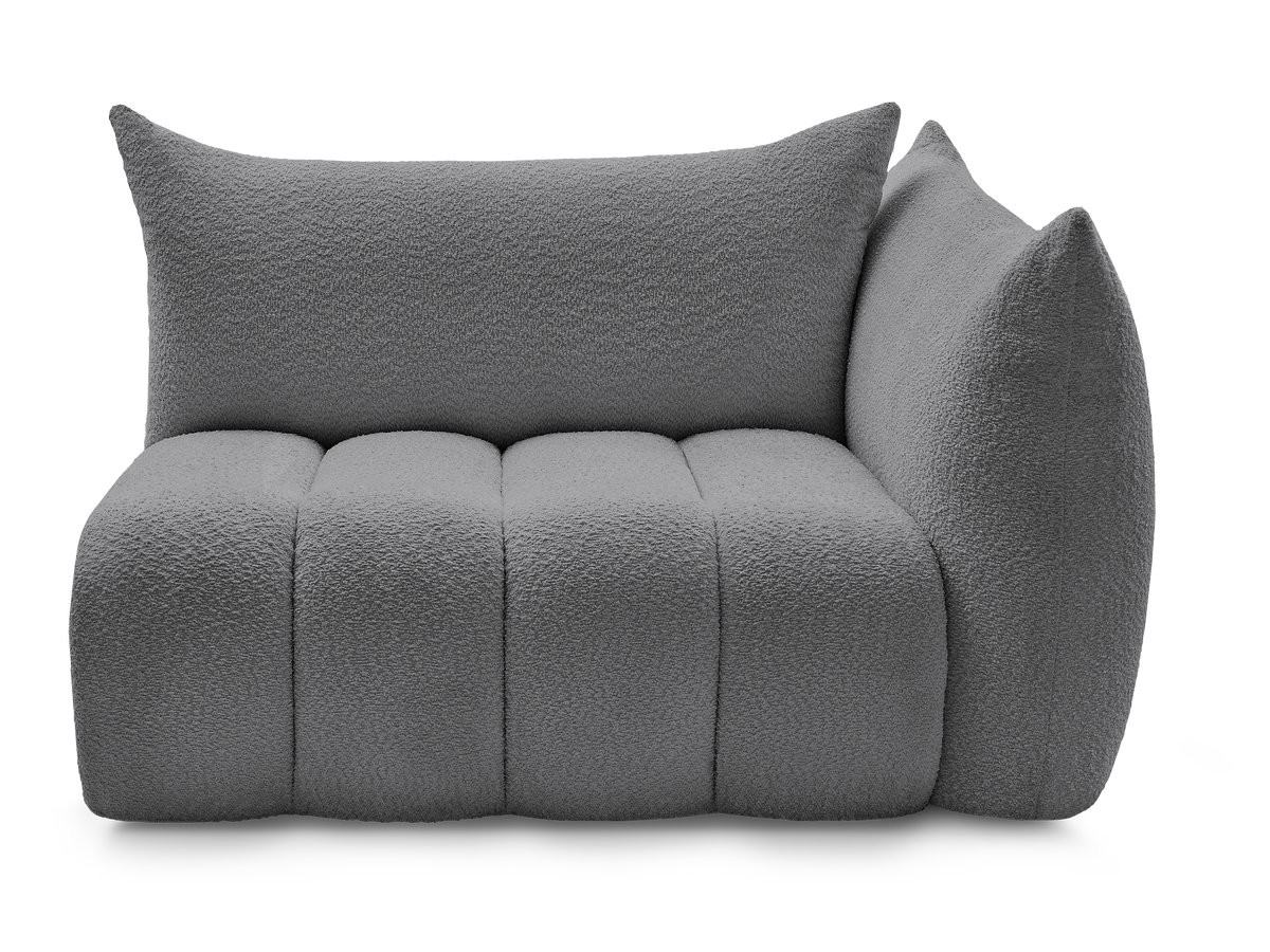Bobochic Azra Sofamodul 2-Sitzer 143 × 112 cm Bouclé-Stoff Dunkelgrau Ecke rechts