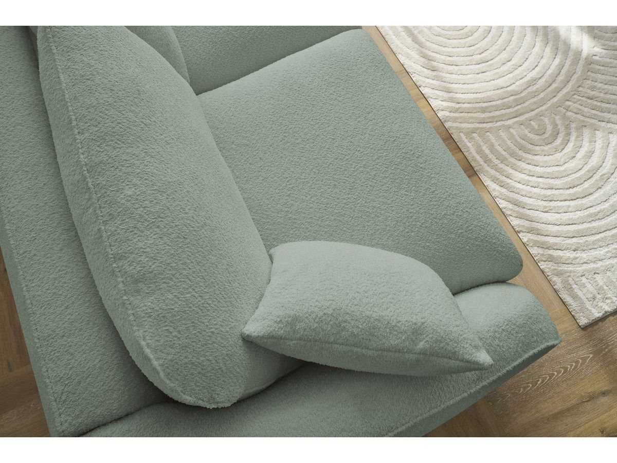 Bobochic Cezanne Schlafsofa 3-Sitzer Bouclé-Stoff Grün, Liegefläche 140 × 194 cm