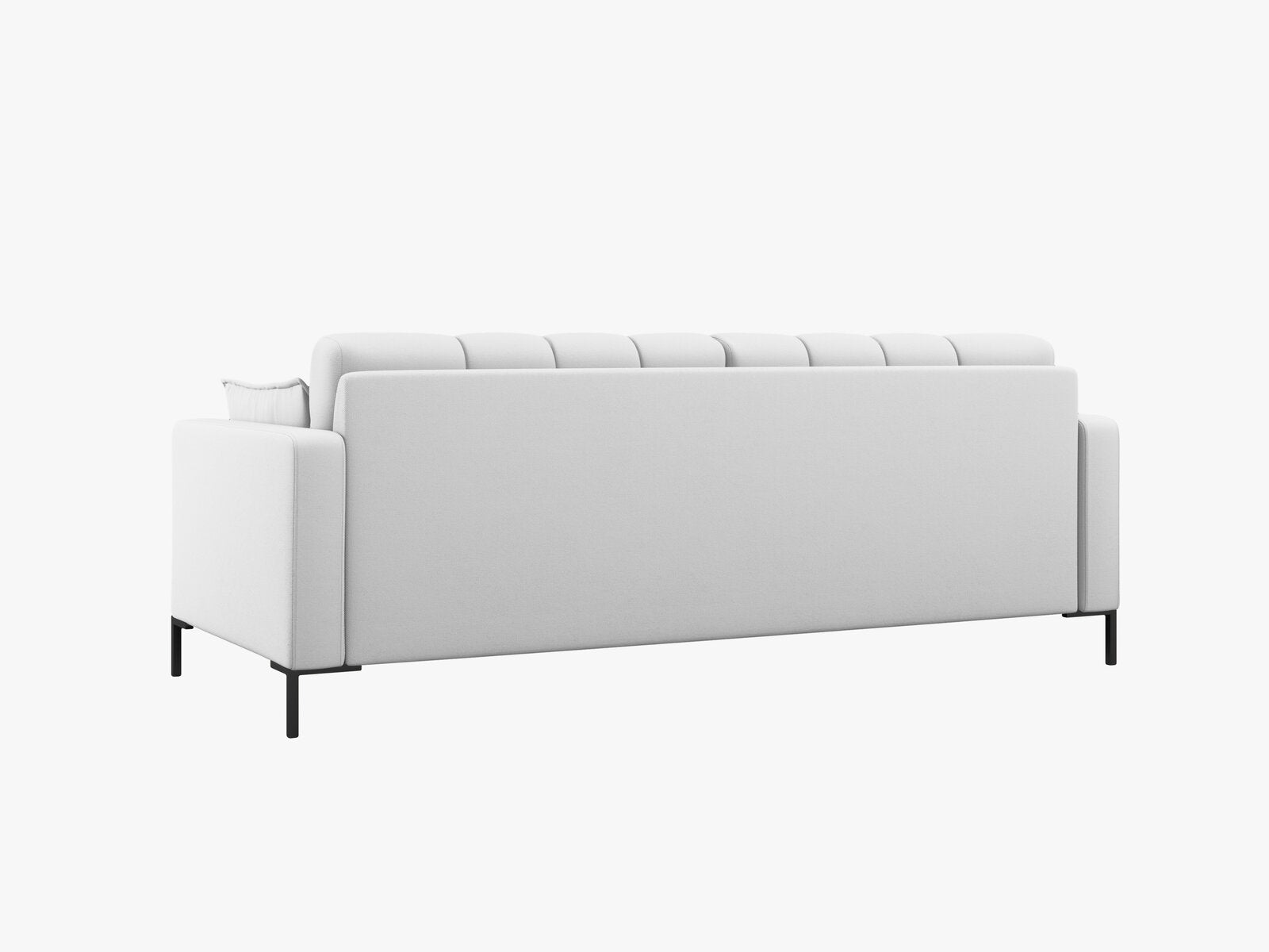 Micadoni Sofa Mamaia 3-Sitzer Strukturierter Stoff Neve Hellgrau schwarze Beine
