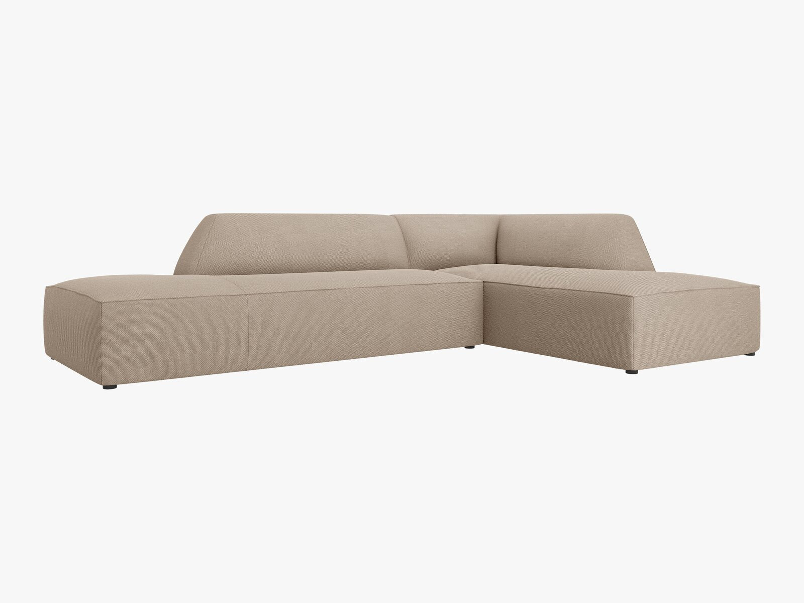 Micadoni Ecksofa Ruby 4-Sitzer Rechts Strukturierter Stoff Ottawa Dunkelbeige