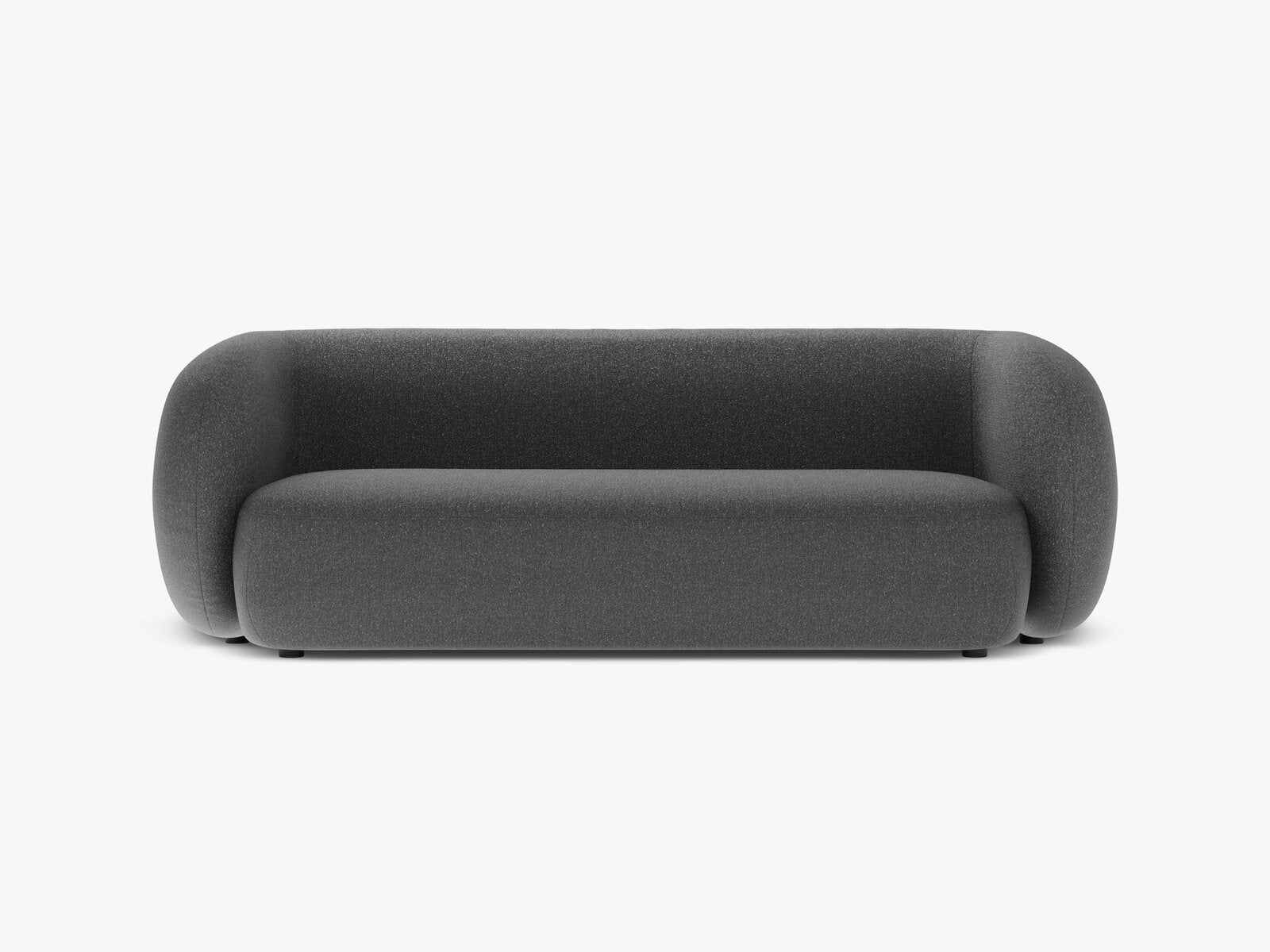 Micadoni Sofa Kate 3-Sitzer Strukturierter Stoff Dunkelgrau Melange