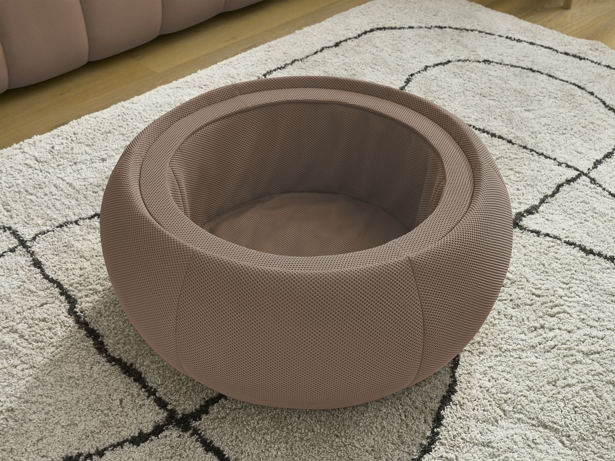 Bobochic Hayden Sofa 3-Sitzer mit Pouf 256 × 107 cm Mesh-Stoff Braun