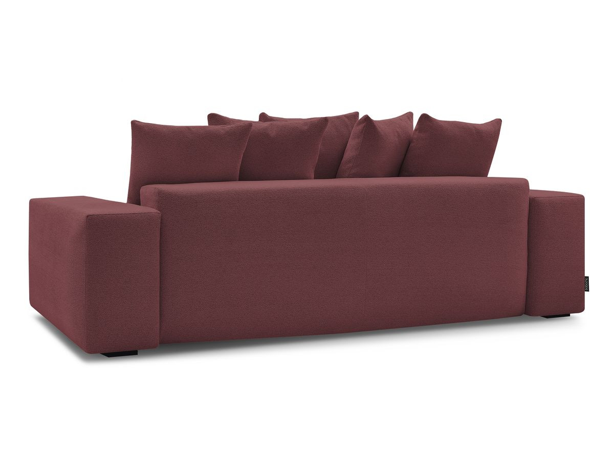 Bobochic Voltaire Schlafsofa 3-Sitzer mit Bettkasten Melange-Stoff Rot