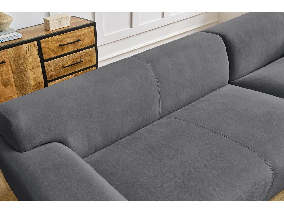 Bobochic Lavena Ecksofa 312 × 220 cm Samt Dunkelgrau Ecke rechts