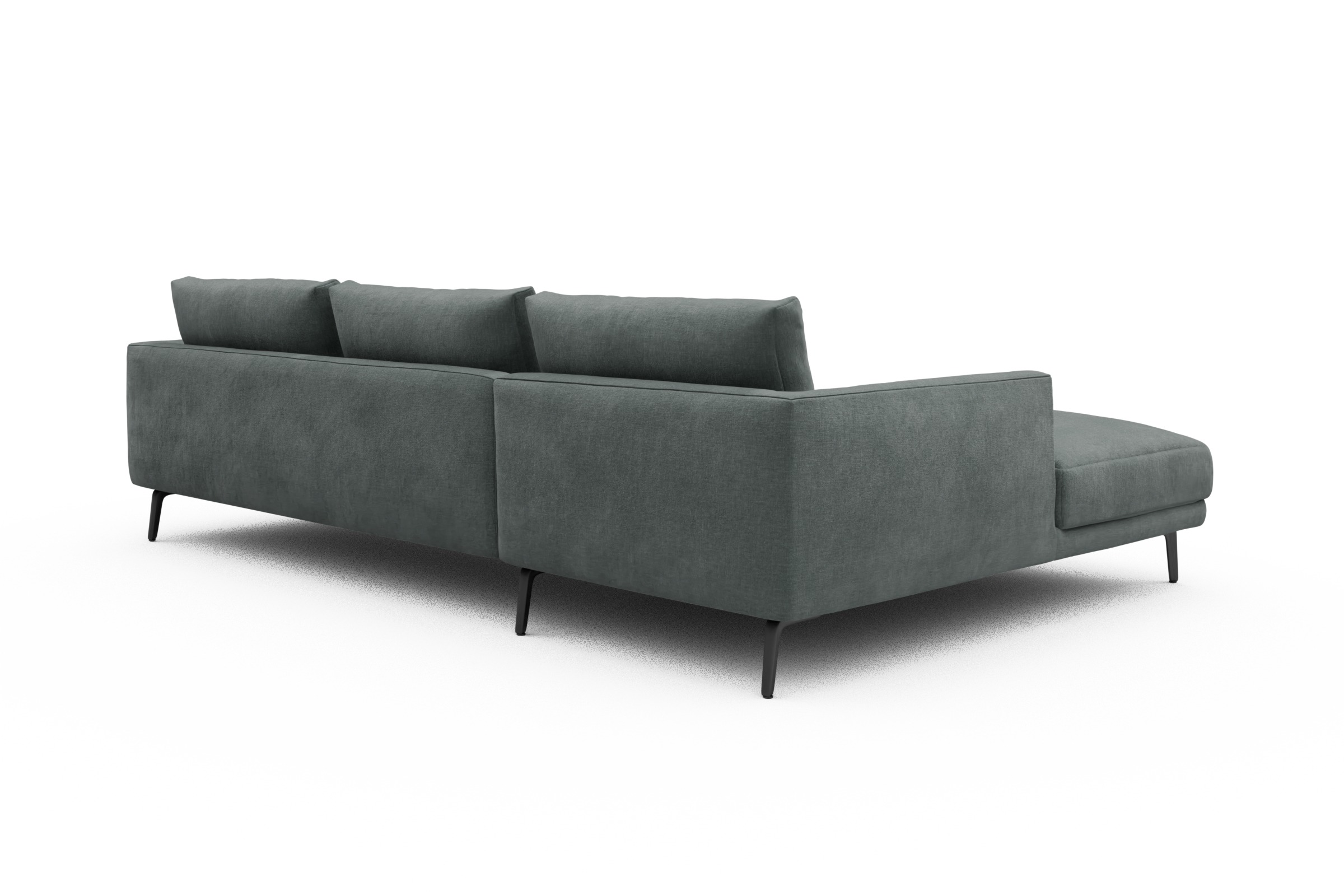 Ecksofa Karl Chaiselongue links mit 2,5-Sitzer Smooth-Silver-Grey