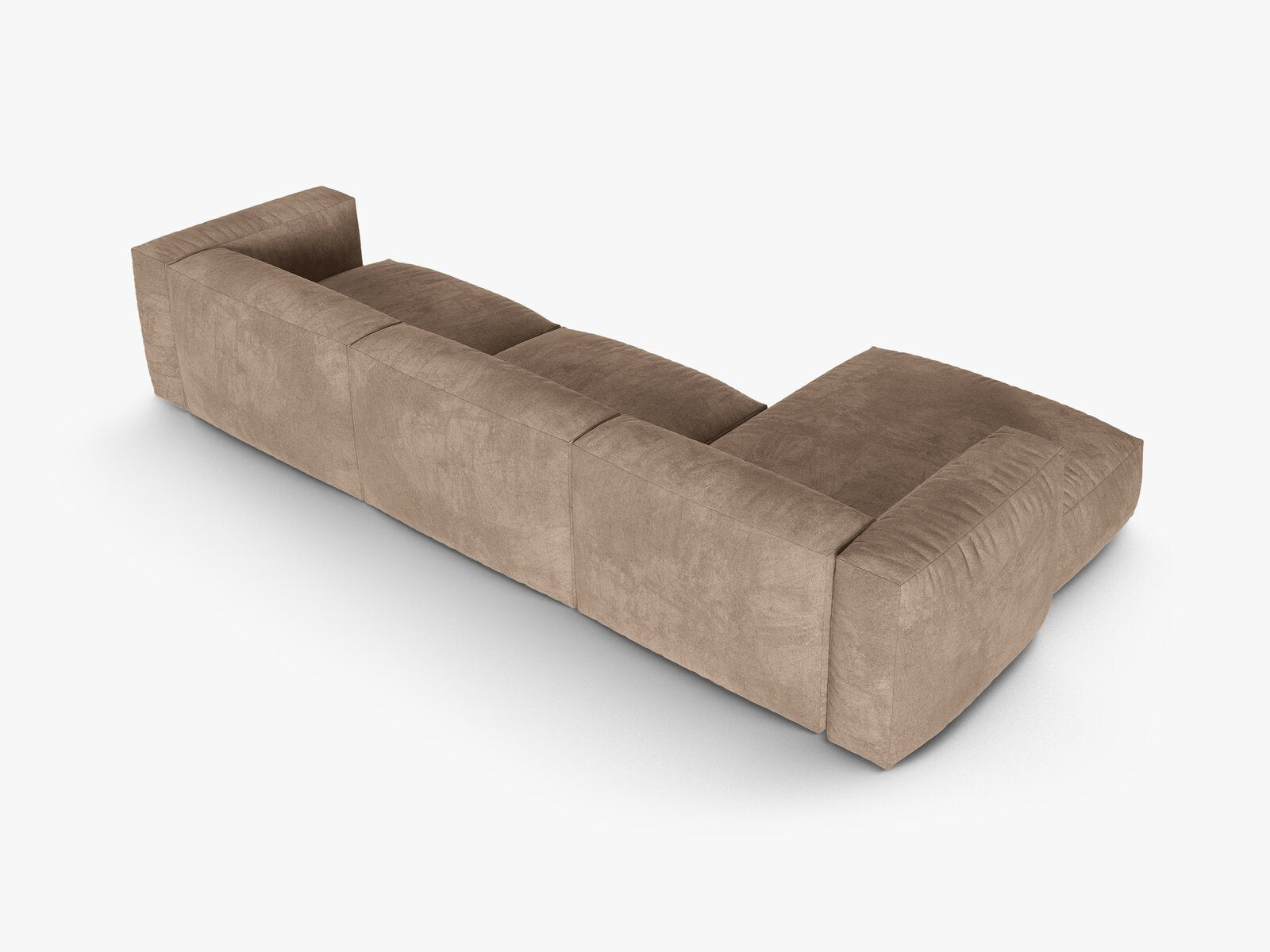 Micadoni Ecksofa Martina 3-Sitzer 90cm Sitztiefe Links Samt Vogue Dunkelbeige