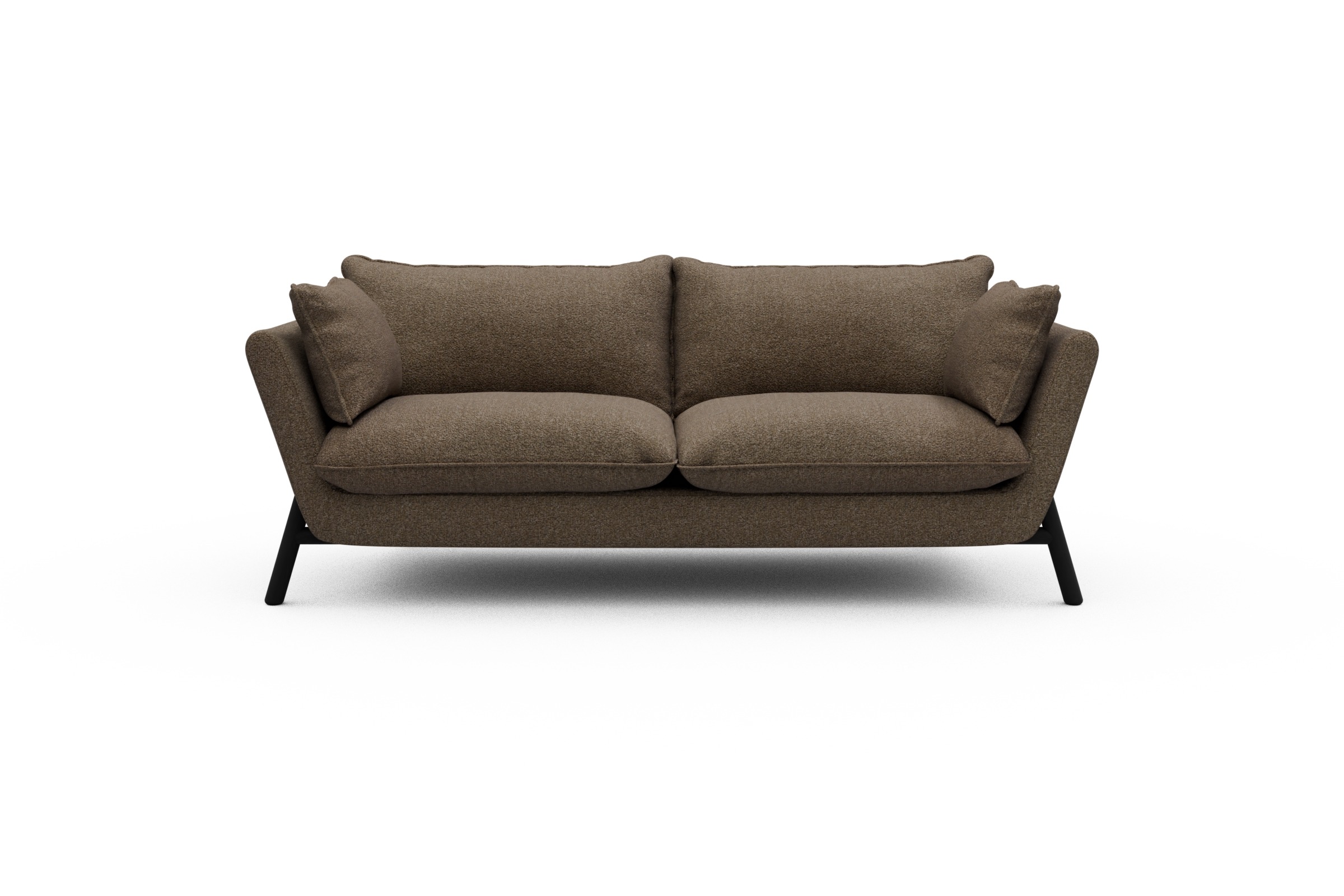 Skandi Home Sofa Emil PREMIUM 2-Sitzer Beinfarbe Eiche Schwarz Aivi-Khaki-Brown moebelfaktor