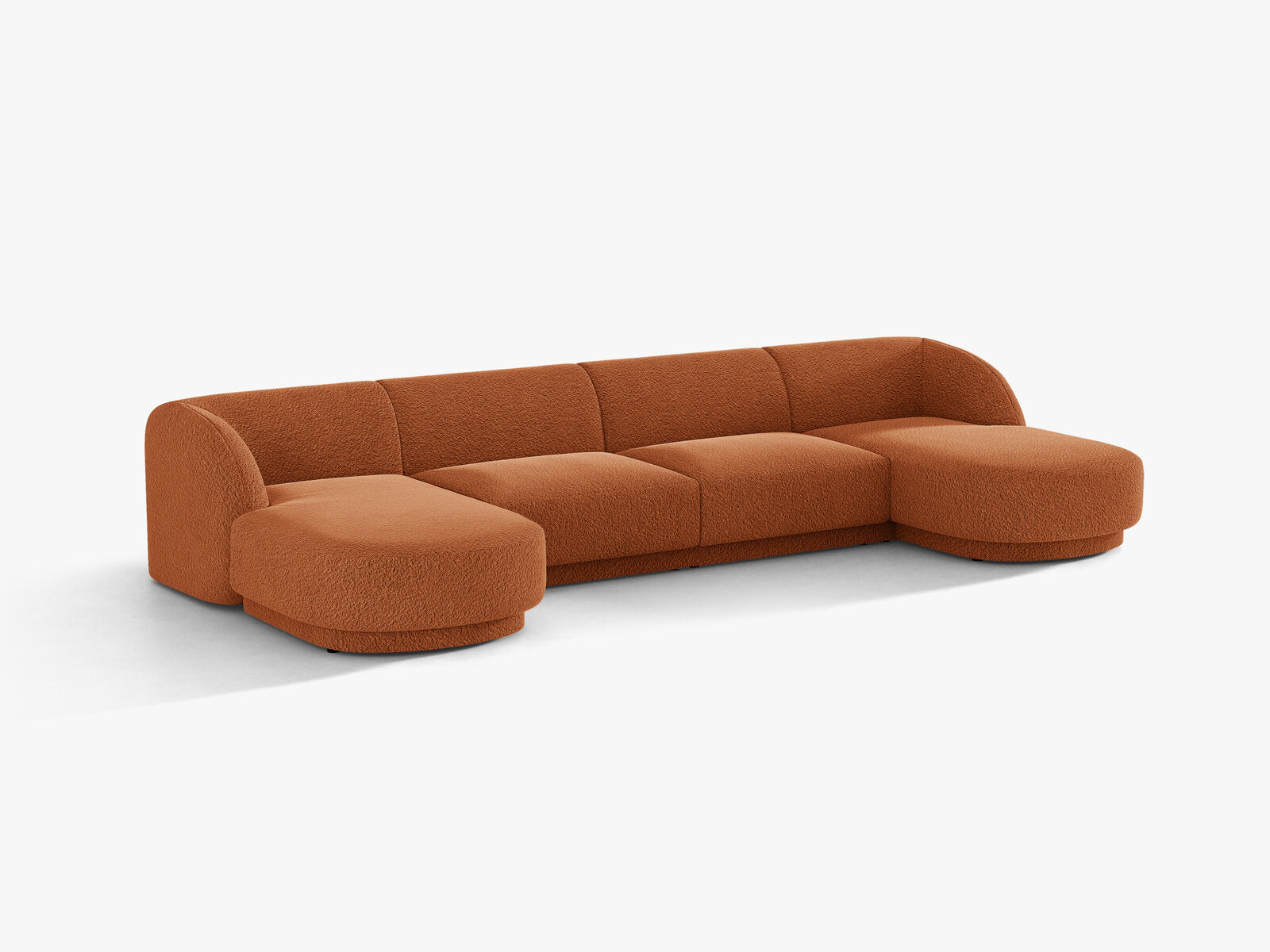 Micadoni Panorama-Sofa Miley 5-Sitzer Boucle Baloo Terrakotta