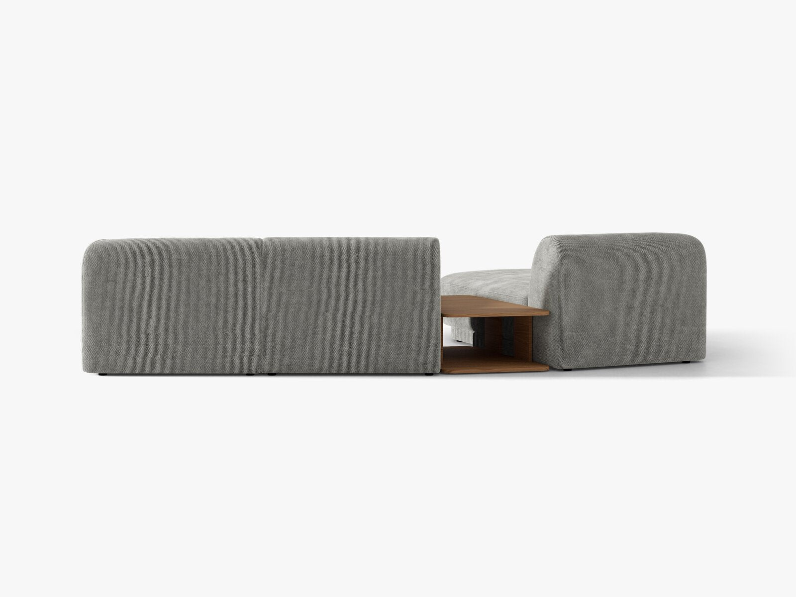 Micadoni Modulares Sofa Miley mit Recamiere 3-Sitzer Links Chenille Eden Hellgrau