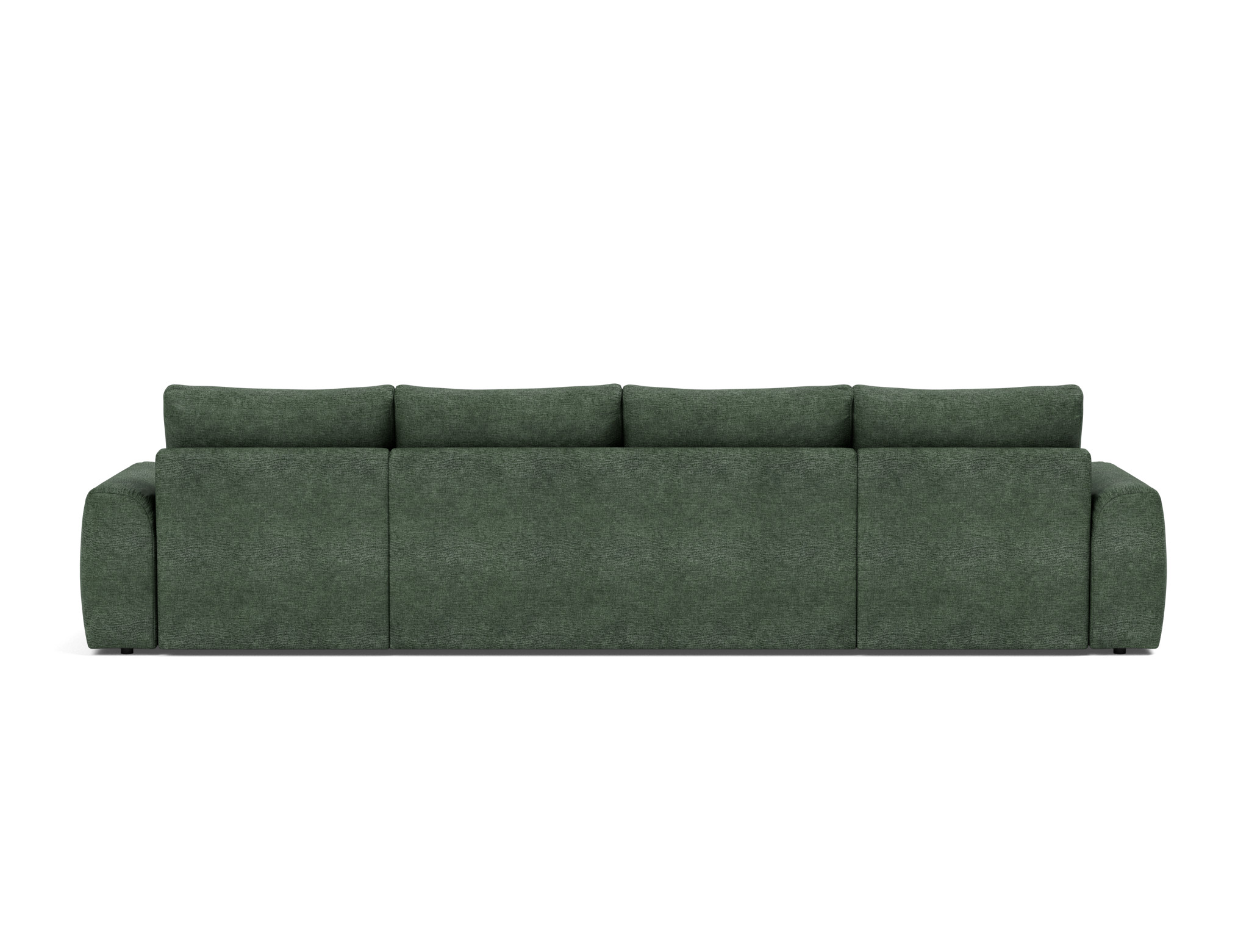 Schlafsofa Norum U-Form mit Chunky-Armlehnen Flachgewebe Avella 281-Pine-Green