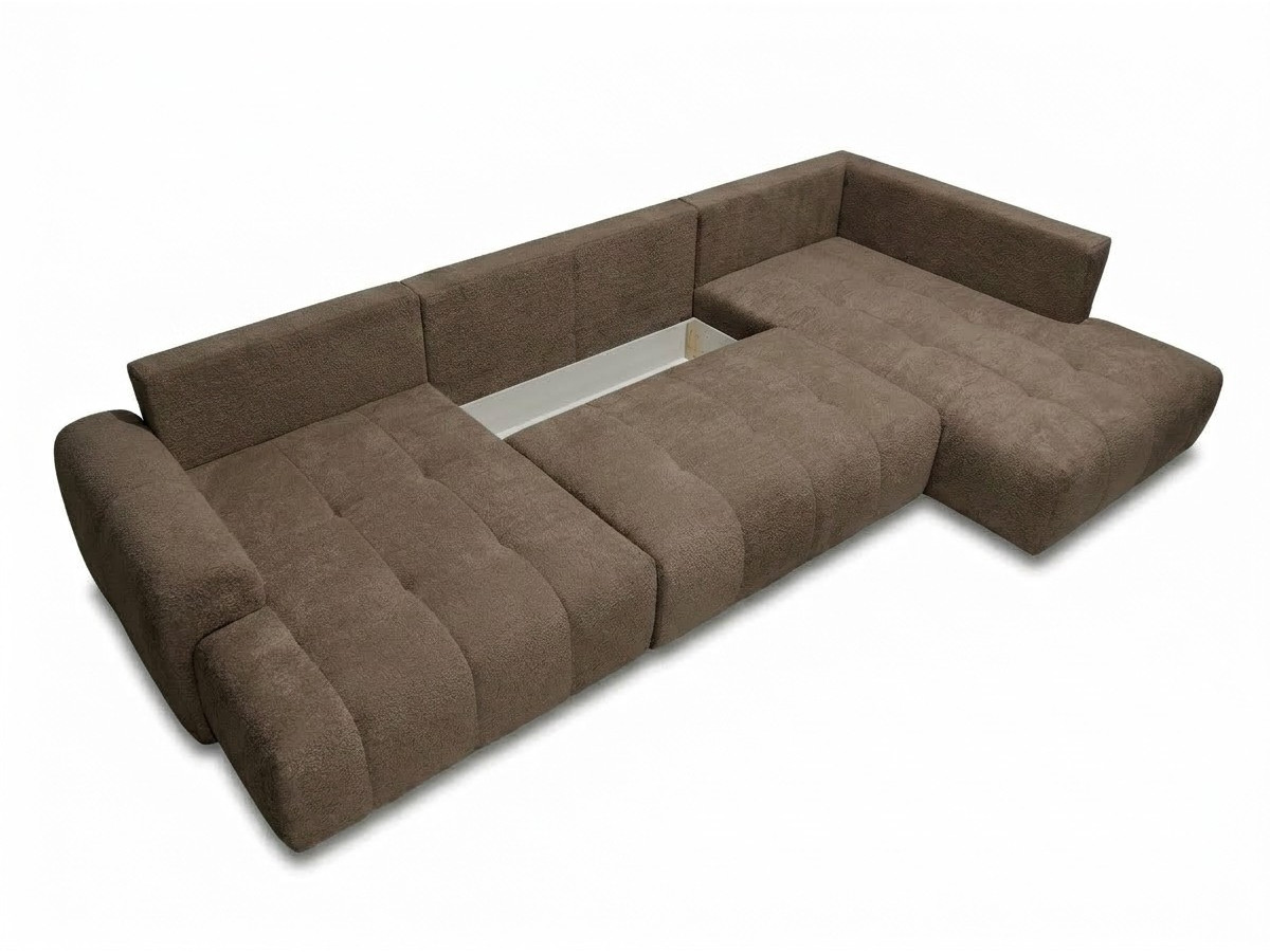 Bobochic Roxelane Wohnlandschaft Bouclé-Stoff Braun Ecke rechts