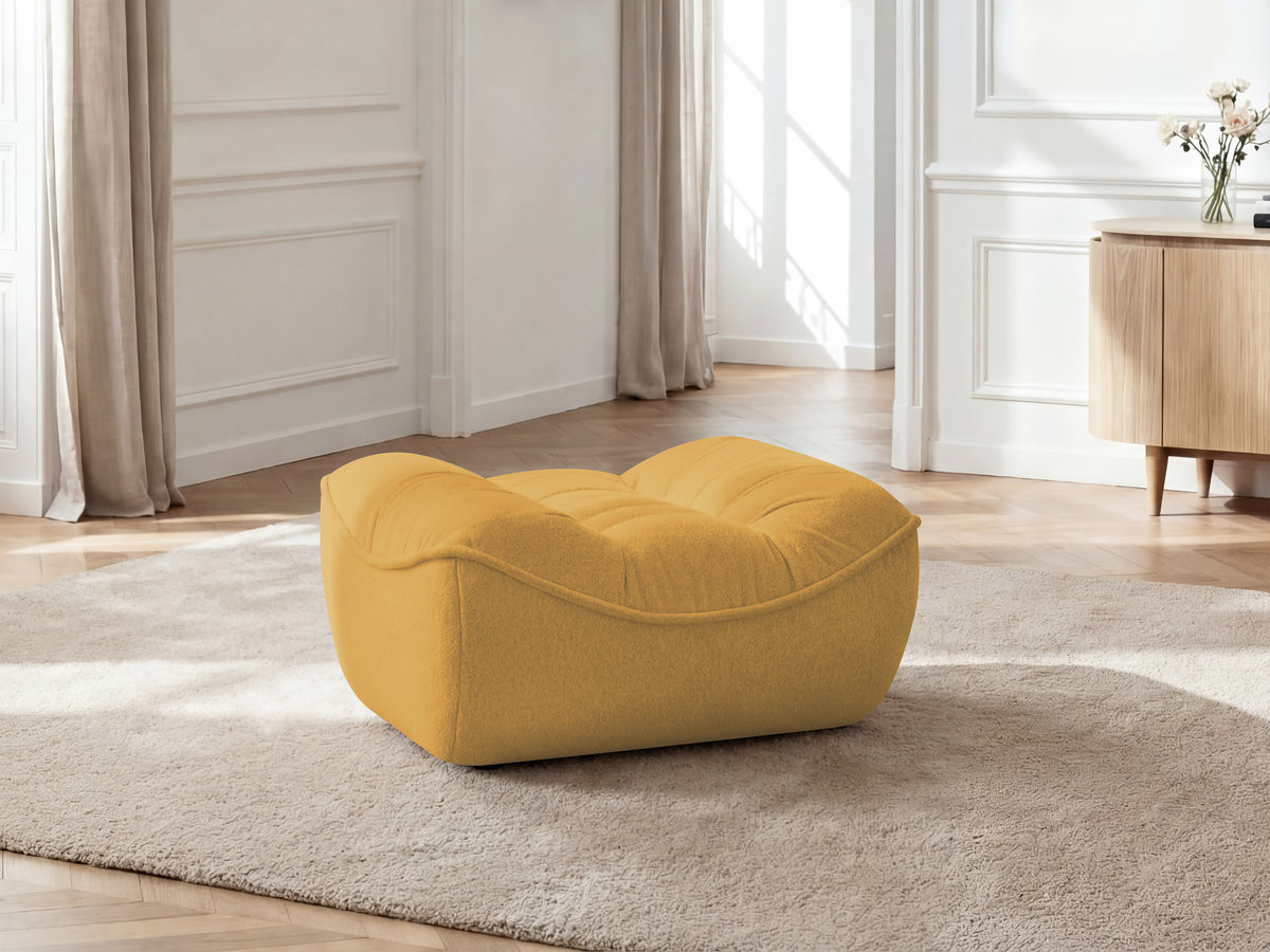 Bobochic Serena Pouf Melange-Stoff Gelb