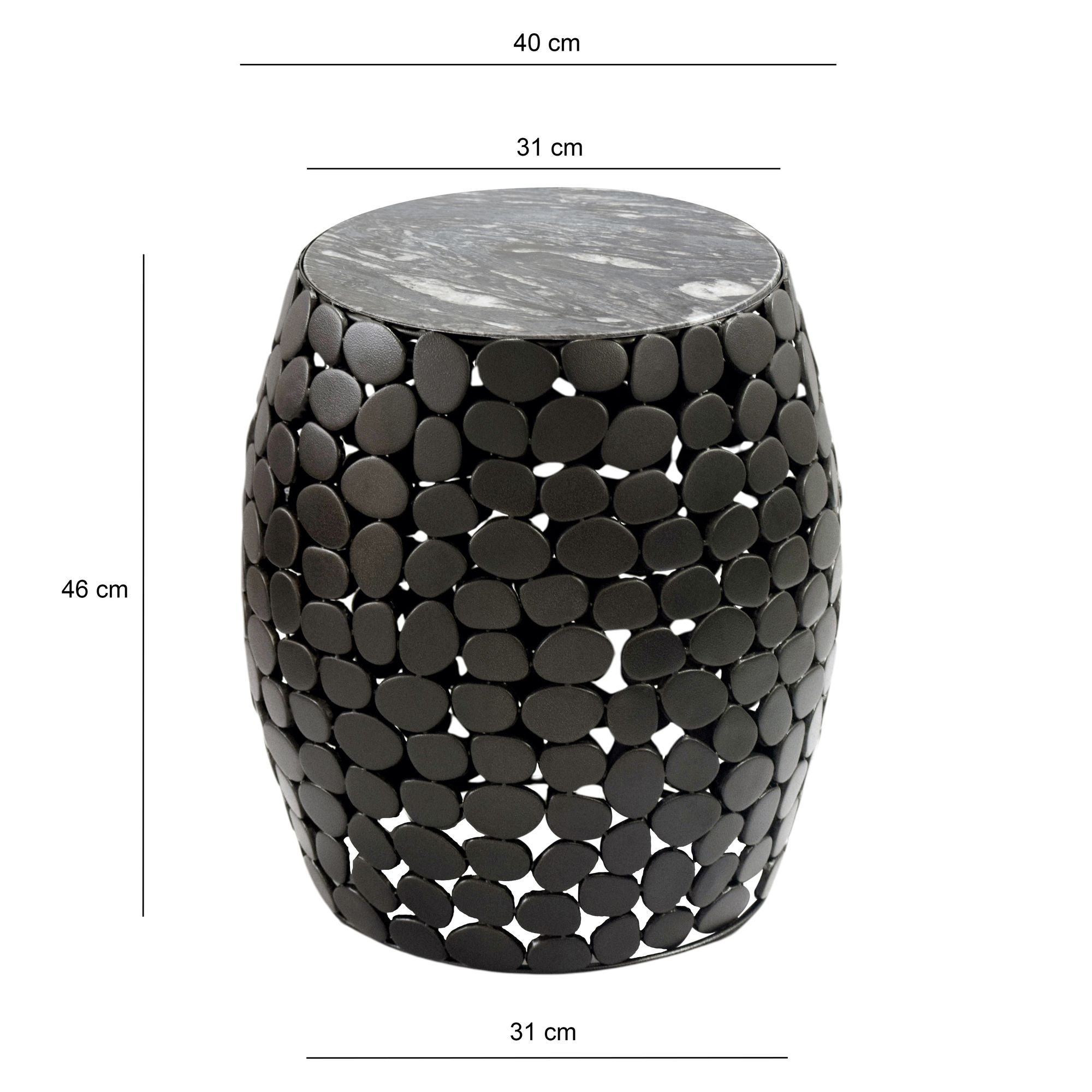 Beistelltisch Borga Marmor Schwarz Ø 40 cm