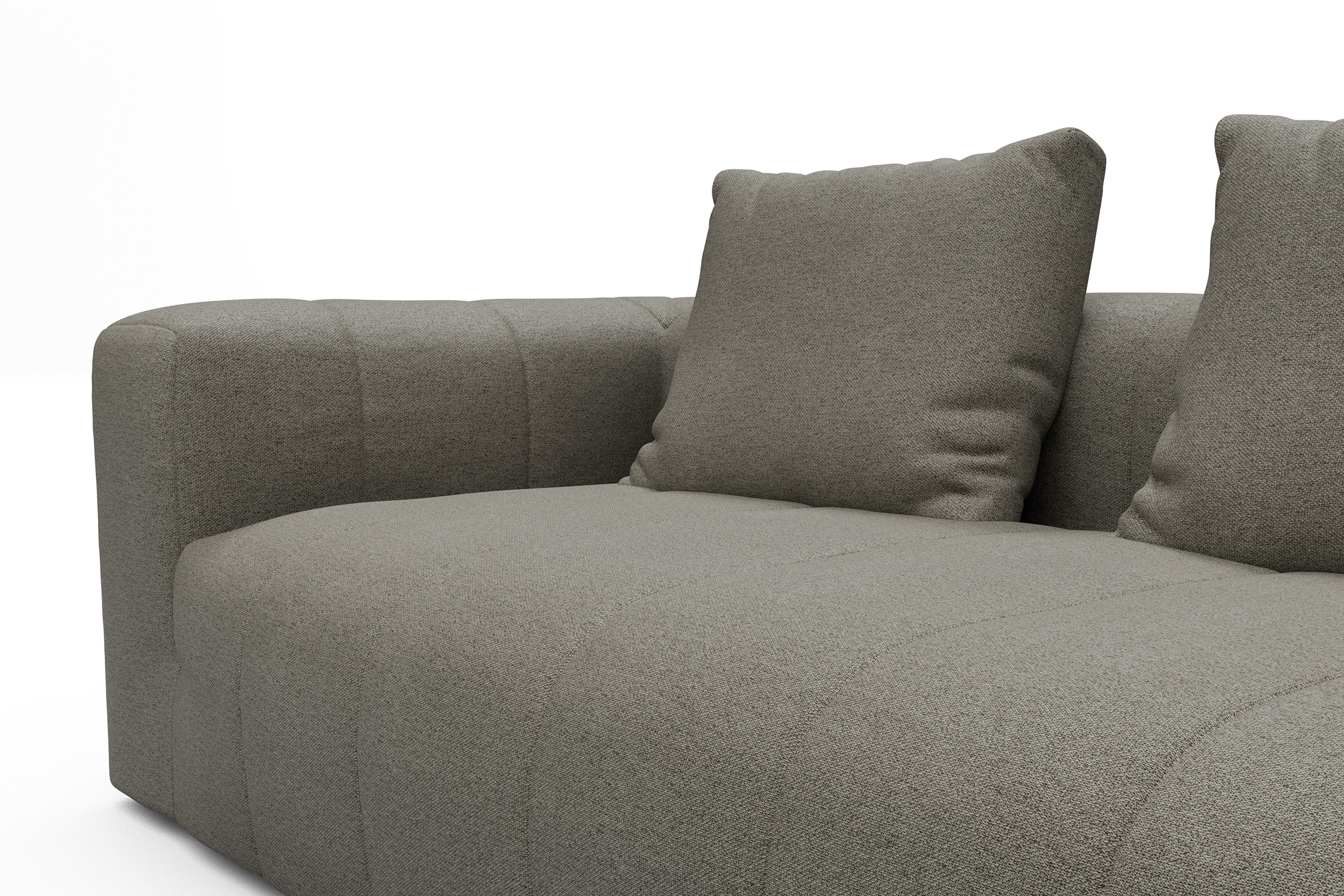 Ecksofa Hugo 2x 2,5-Sitzer Armlehne links Denari-Warm-Grey