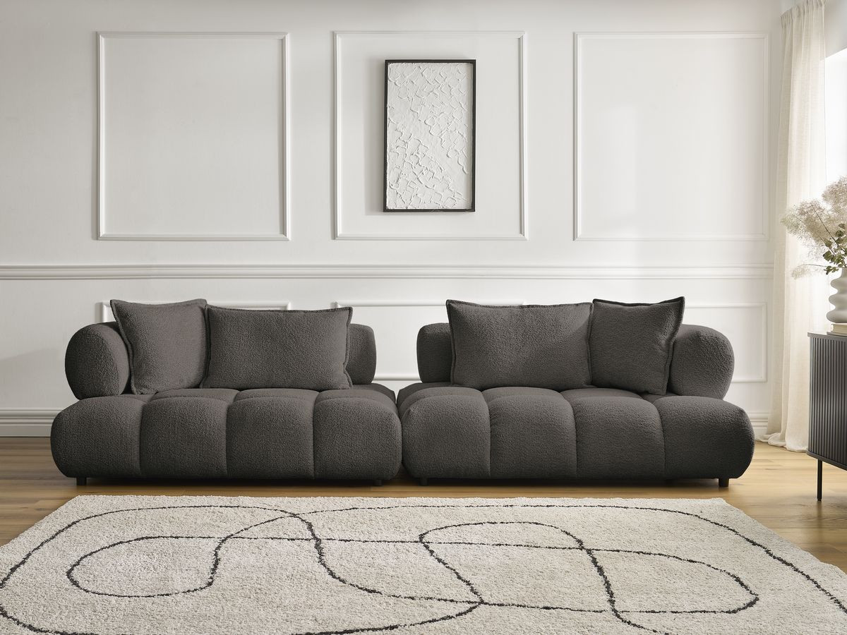 Bobochic Alya Sofa 4-Sitzer Bouclé-Stoff Braun