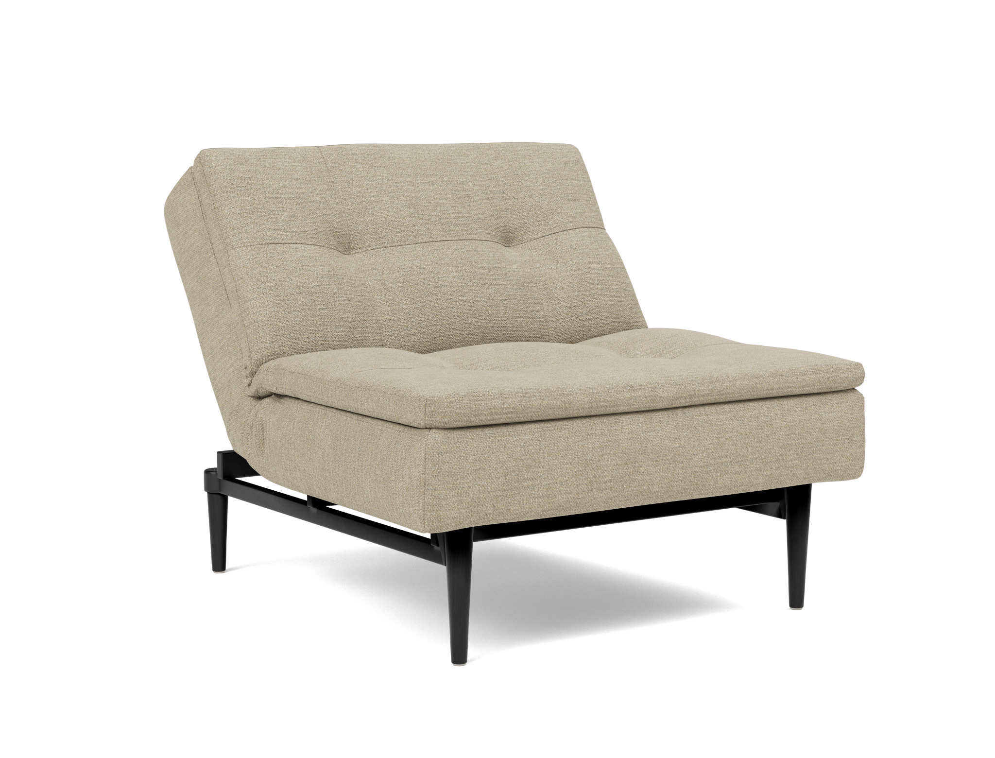 Sessel Dublexo Strukturierter Stoff Taura 356-Sand Beine Styletto Eiche schwarz