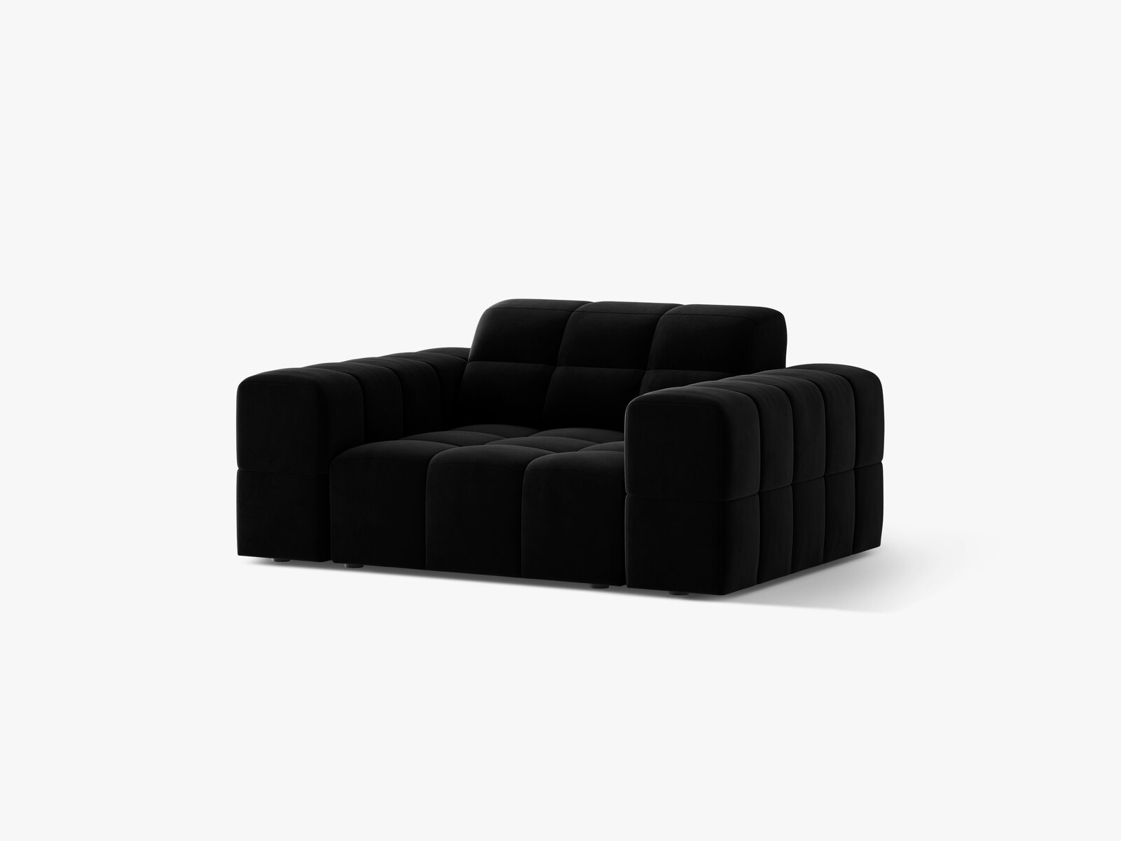 Micadoni Sessel Jennifer 1-Sitzer Samt Venus Schwarz