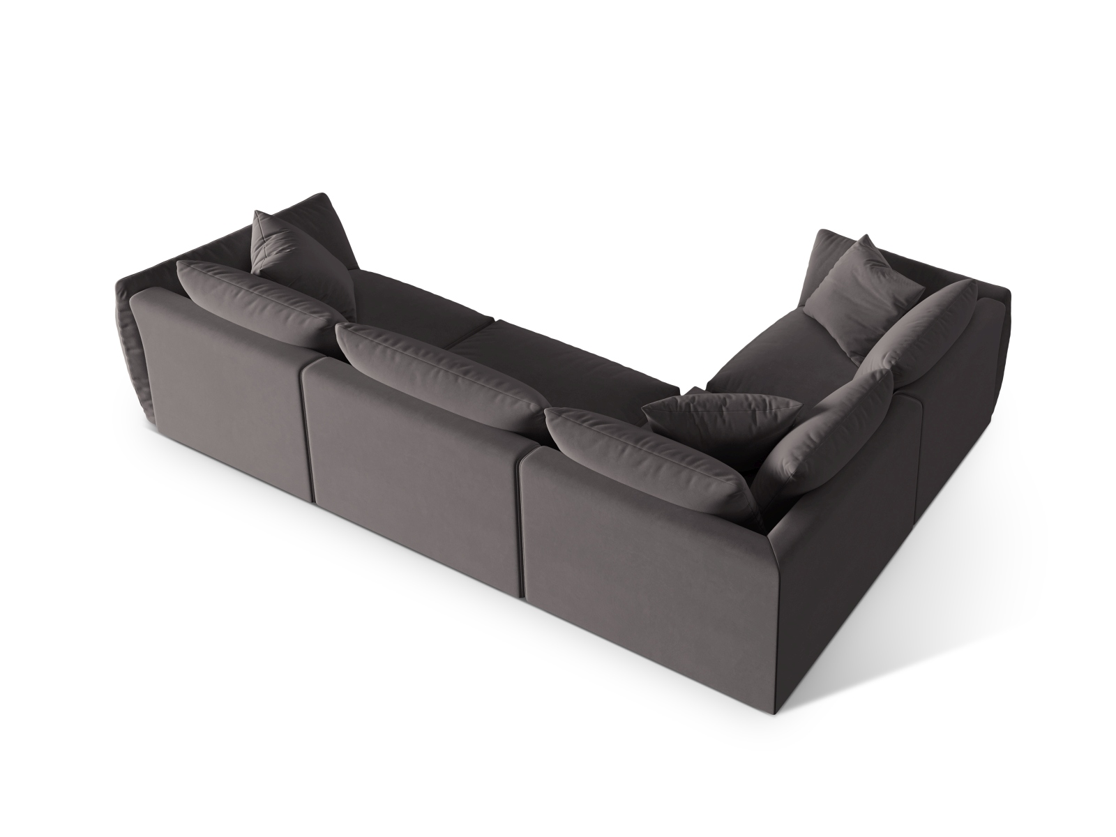 Micadoni Ecksofa Chris 4-Sitzer Links Samt Dunkelgrau