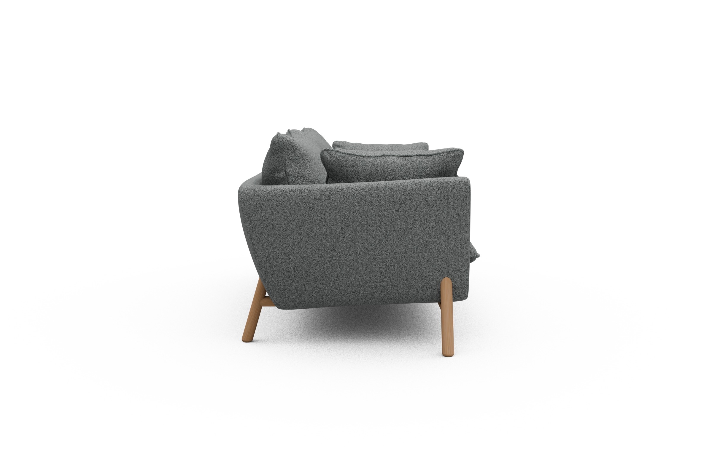 Sofa Emil PREMIUM 2-Sitzer Beinfarbe Eiche Natur Aivi-Gravet-Grey