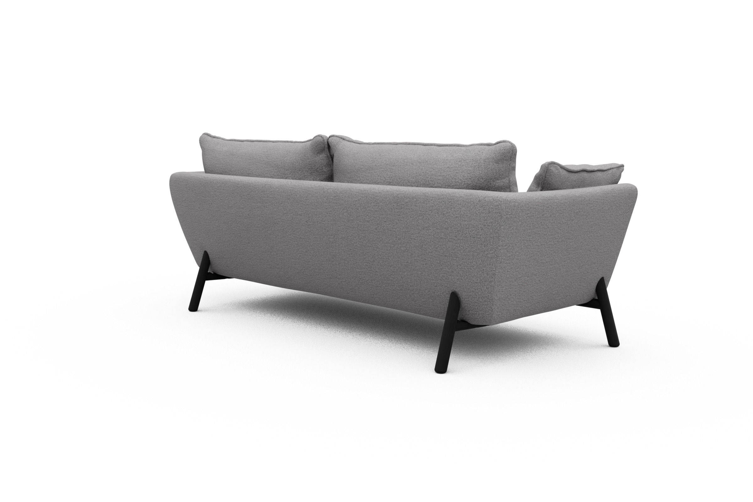 Sofa Emil PREMIUM 3-Sitzer Beinfarbe Eiche Schwarz Sama-Grey